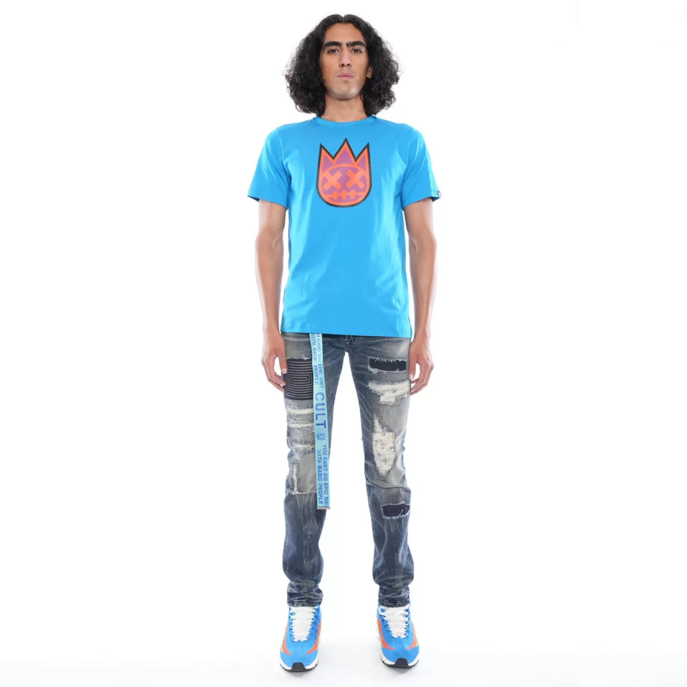 Cult Of Individuality T-Shirts<3D CLEAN SHIMUCHAN LOGO SHORT SLEEVE CREW NECK TEE IN DRESDEN BLUE