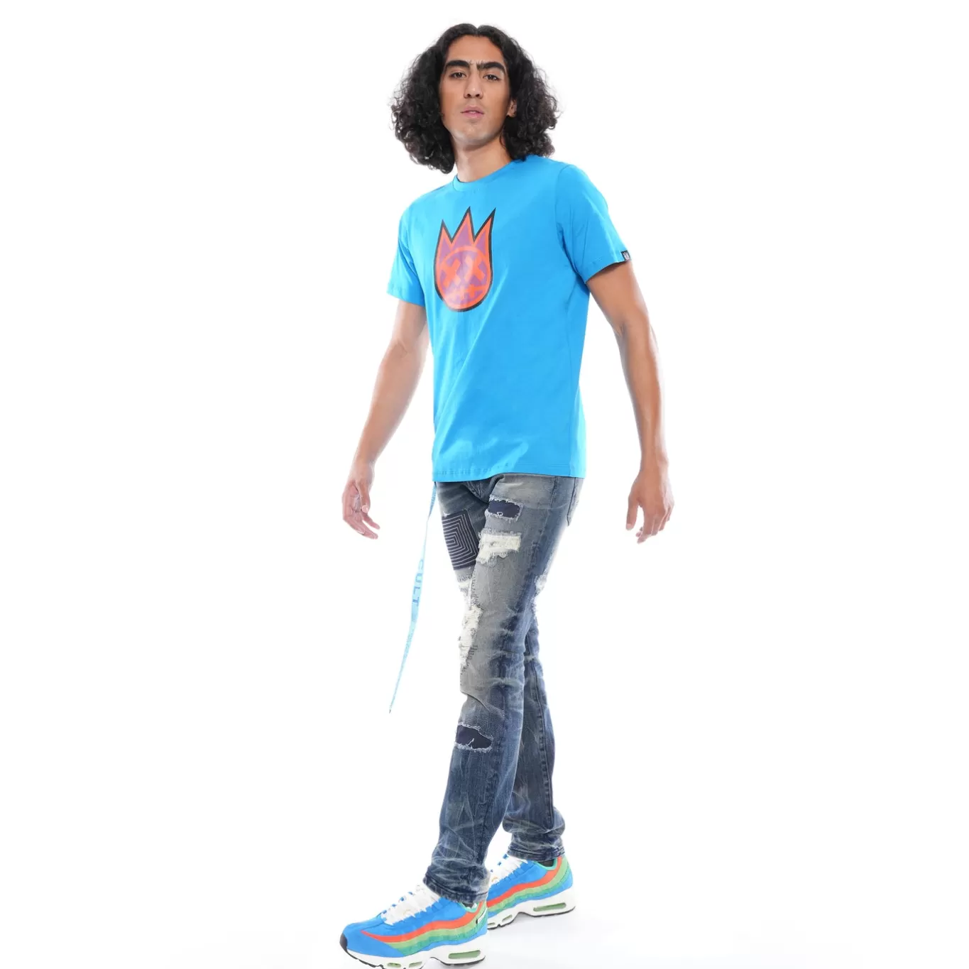 Cult Of Individuality T-Shirts<3D CLEAN SHIMUCHAN LOGO SHORT SLEEVE CREW NECK TEE IN DRESDEN BLUE