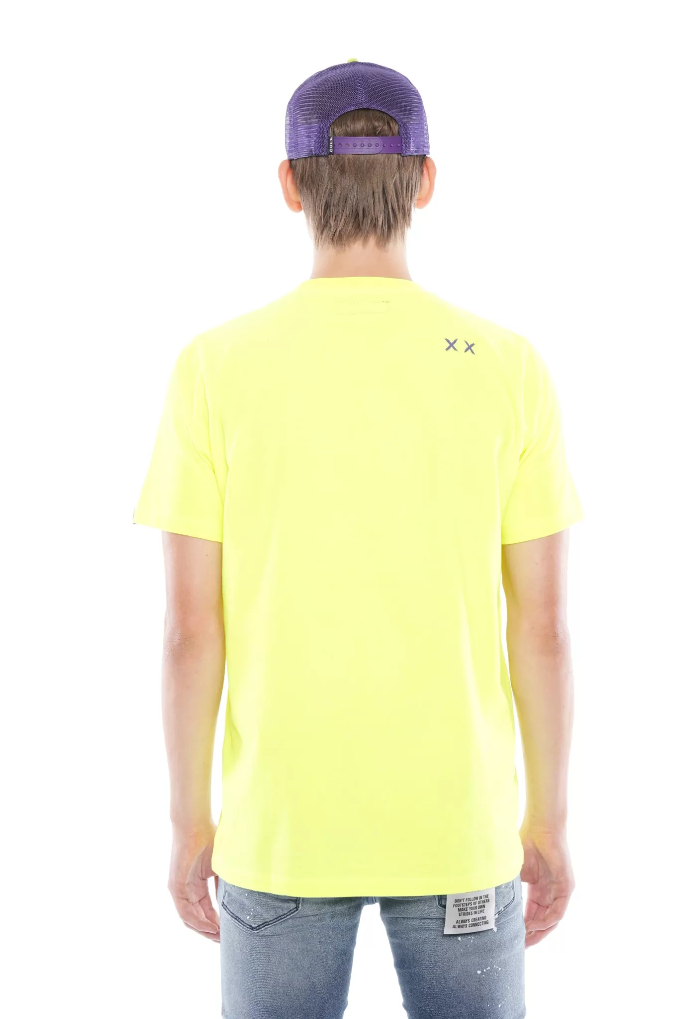 Cult Of Individuality T-Shirts<3D CLEAN SHIMUCHAN LOGO SHORT SLEEVE CREW NECK TEE IN HIGHLIGHTER GREEN