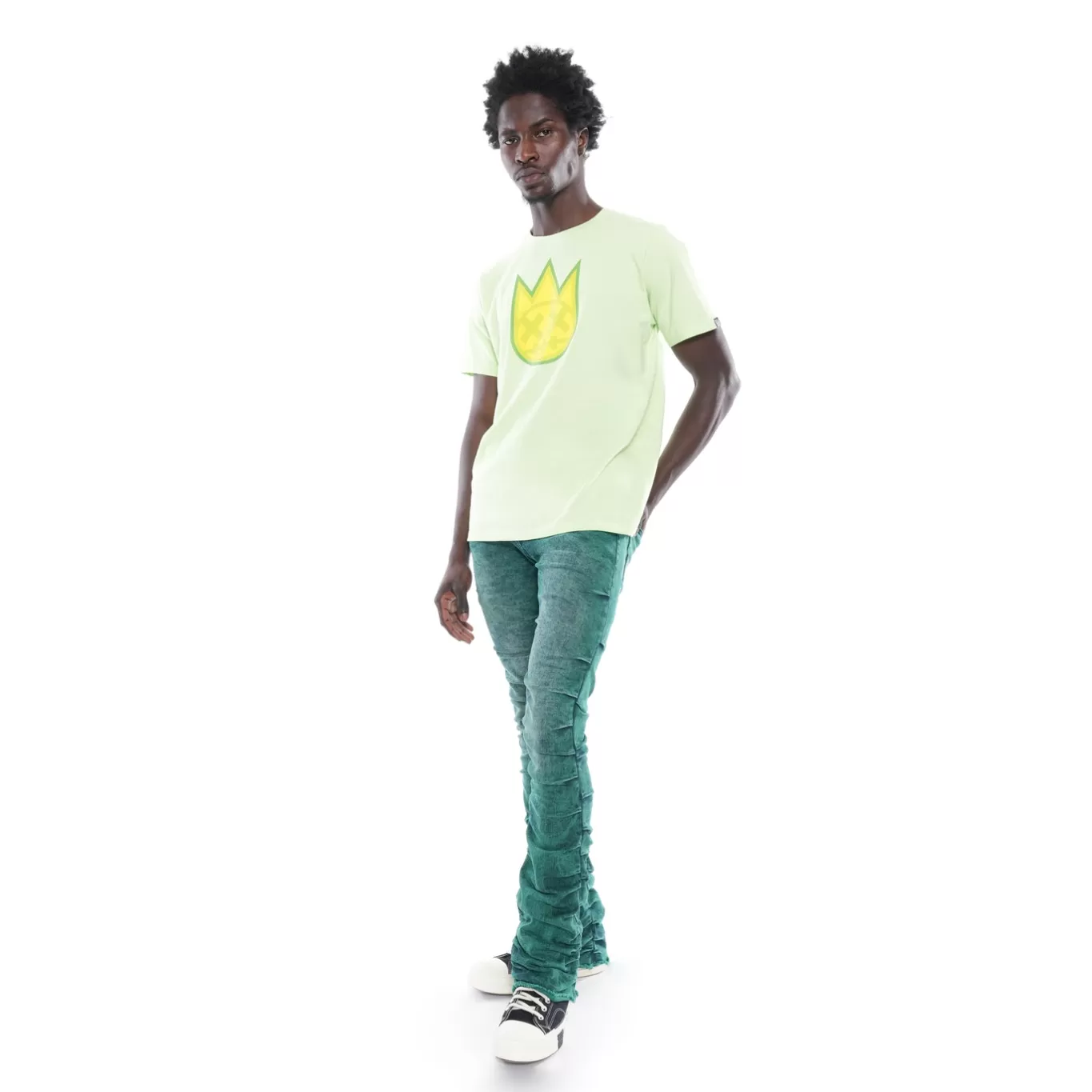 Cult Of Individuality T-Shirts<3D CLEAN SHIMUCHAN LOGO SHORT SLEEVE CREW NECK TEE IN PATINA GREEN