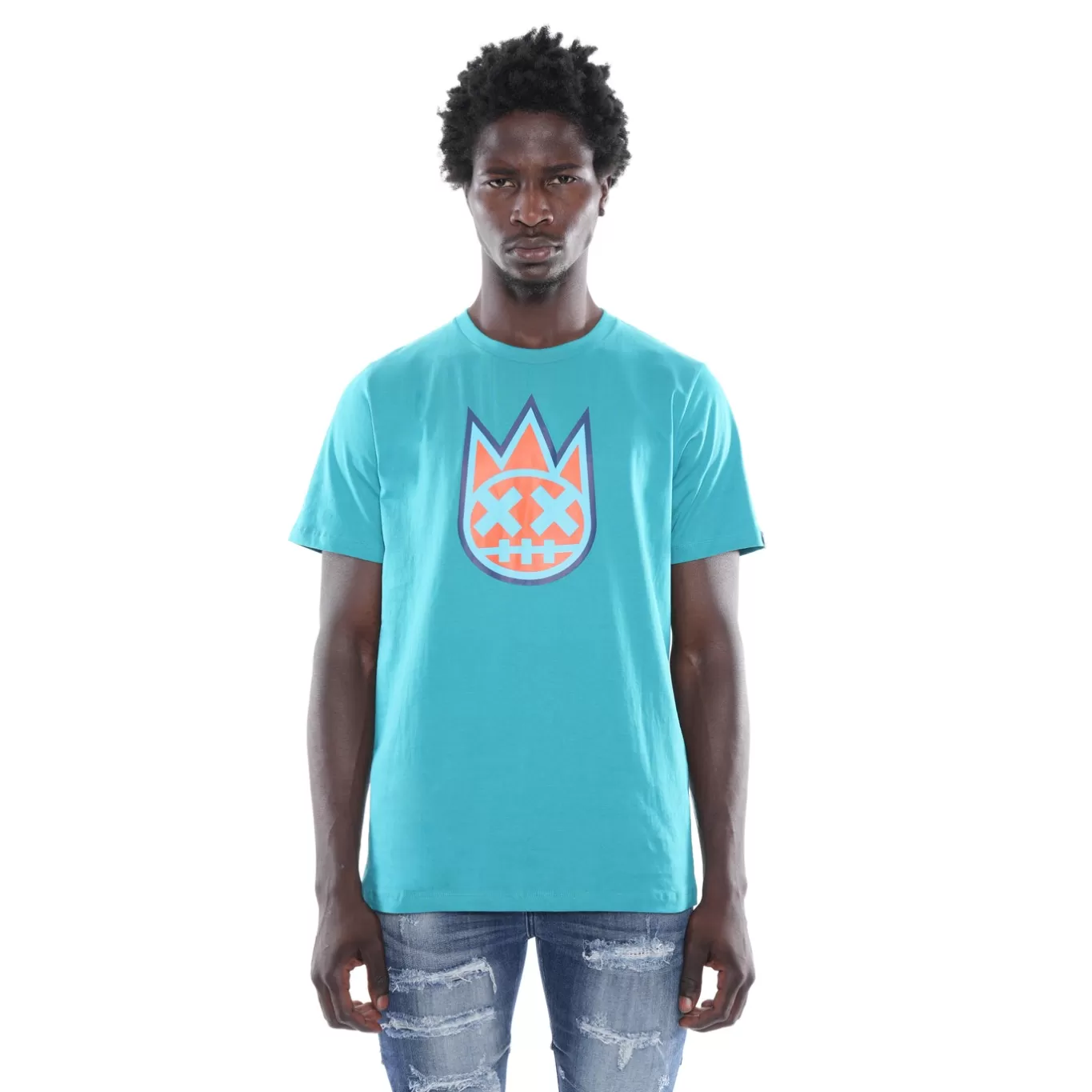 Cult Of Individuality T-Shirts<3D CLEAN SHIMUCHAN LOGO SHORT SLEEVE CREW NECK TEE IN TILE BLUE