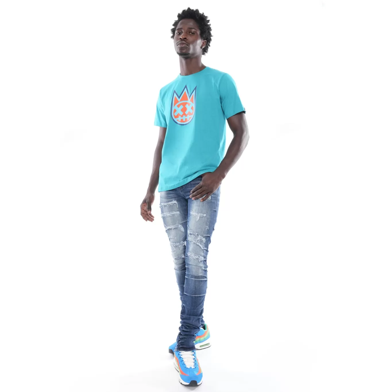 Cult Of Individuality T-Shirts<3D CLEAN SHIMUCHAN LOGO SHORT SLEEVE CREW NECK TEE IN TILE BLUE