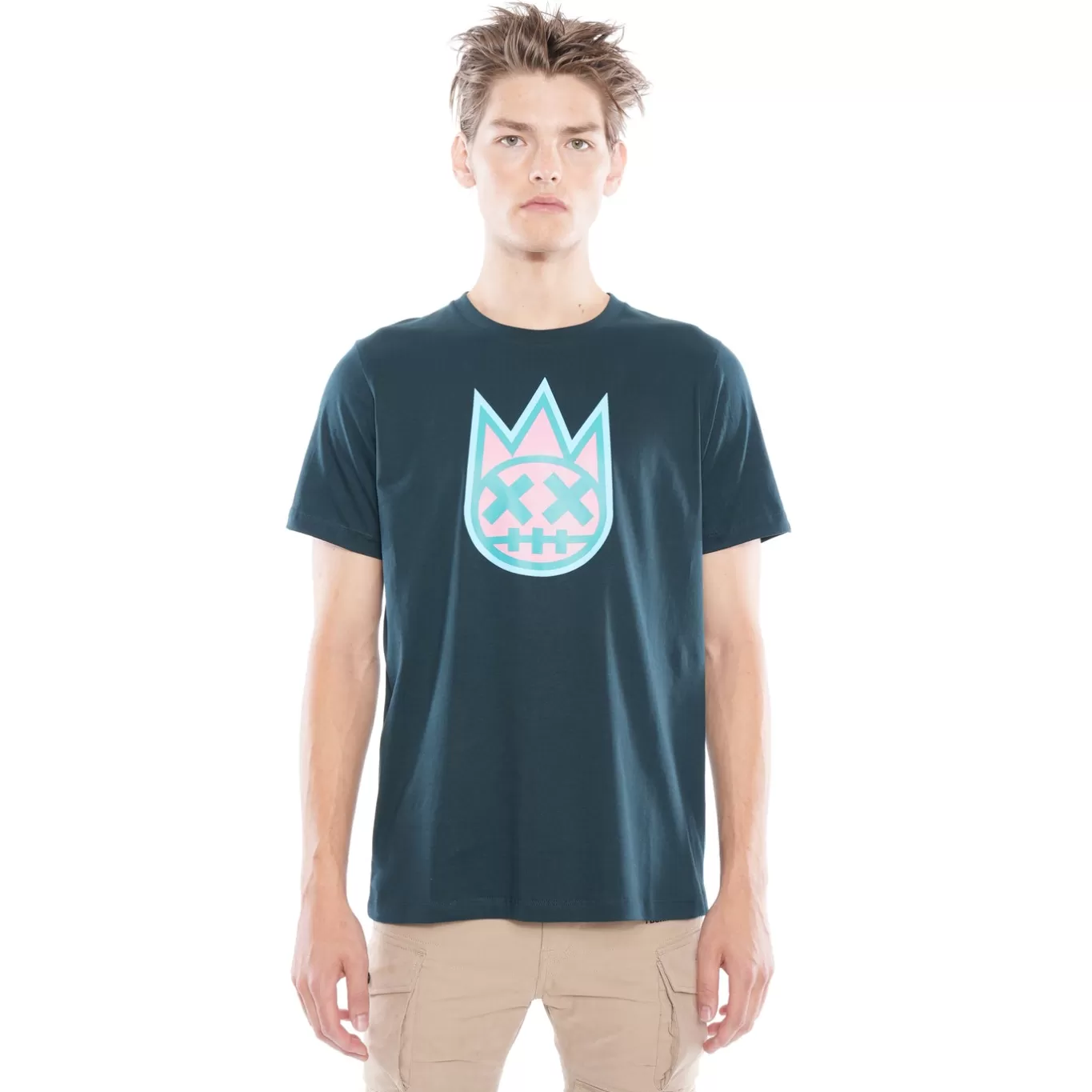 Cult Of Individuality T-Shirts<3D CLEAN SHIMUCHAN LOGO SHORT SLEEVE CREW NECK TEE IN TRUE NAVY BLUE