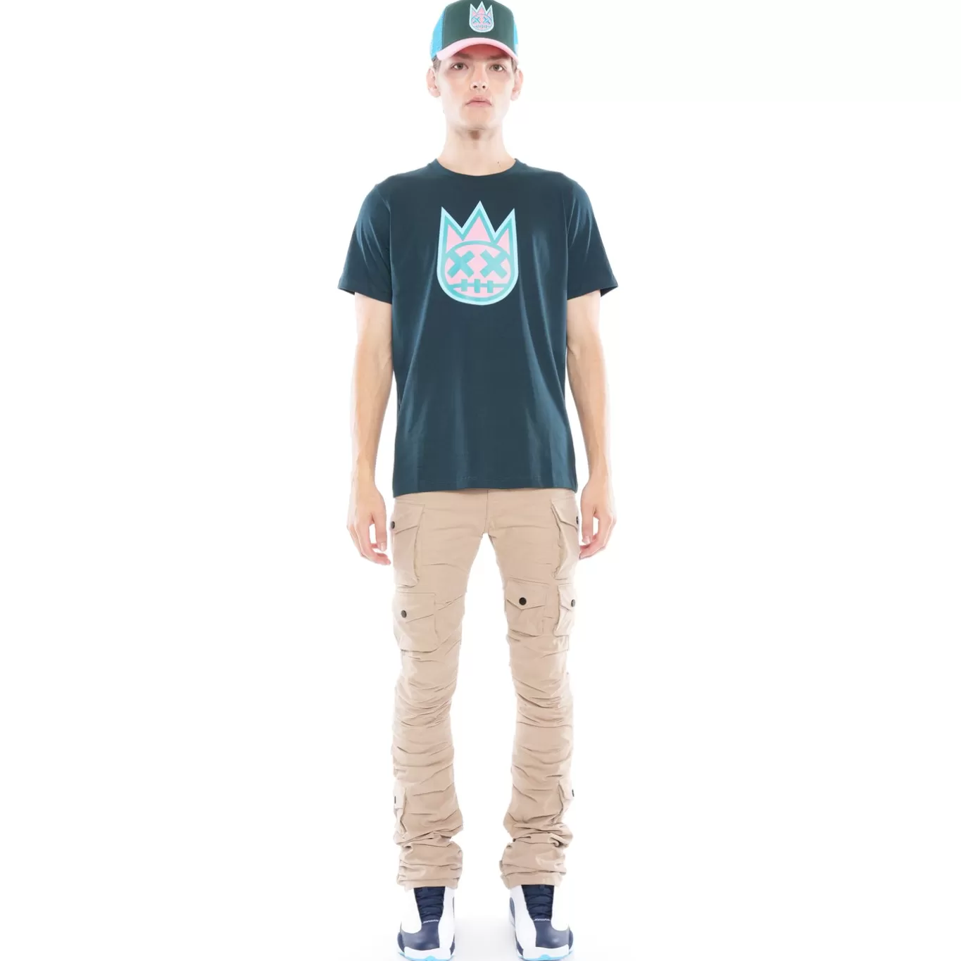 Cult Of Individuality T-Shirts<3D CLEAN SHIMUCHAN LOGO SHORT SLEEVE CREW NECK TEE IN TRUE NAVY BLUE