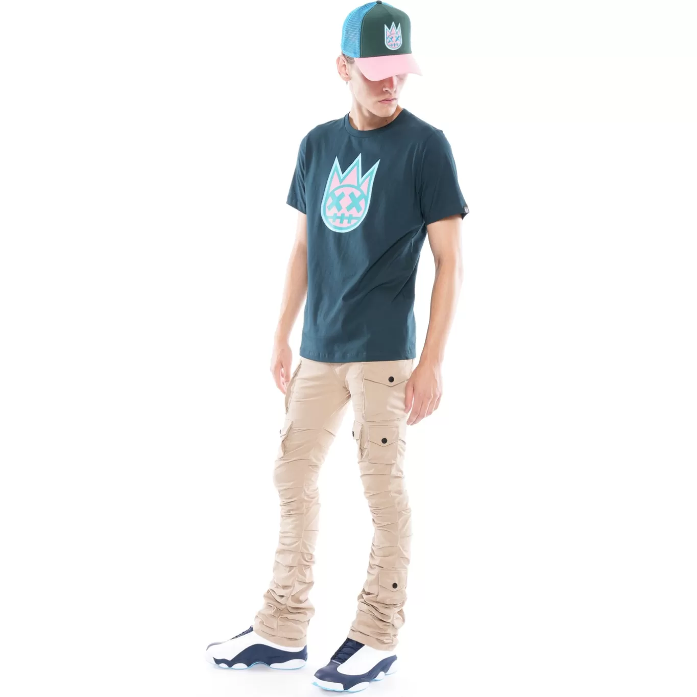 Cult Of Individuality T-Shirts<3D CLEAN SHIMUCHAN LOGO SHORT SLEEVE CREW NECK TEE IN TRUE NAVY BLUE