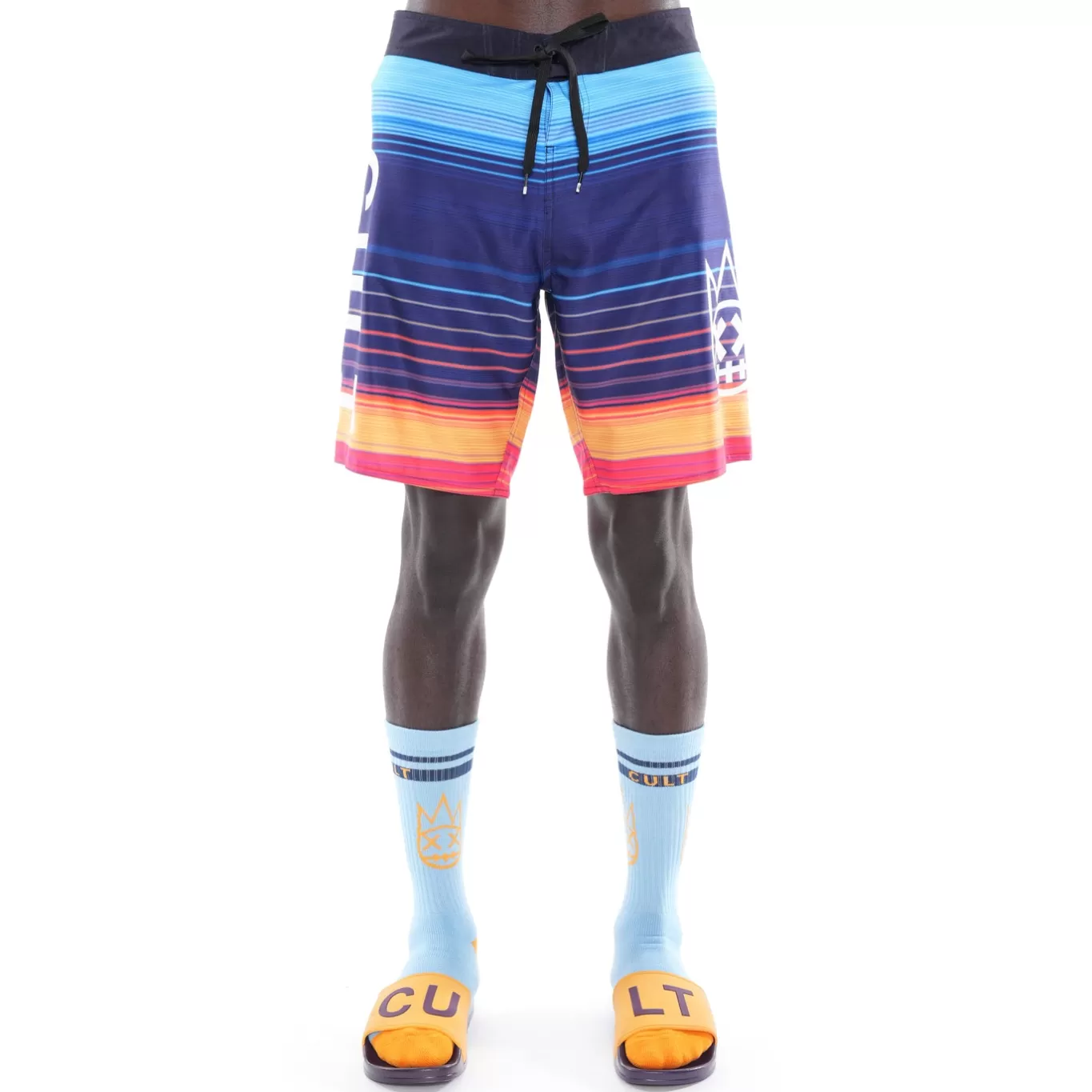 Cult Of Individuality Shorts | Swimwear<BOARD SHORTS IN LINES BLUE