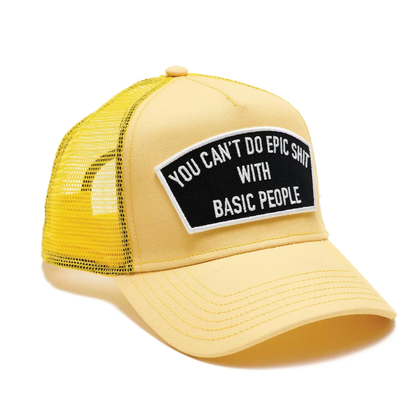 Cult Of Individuality Trucker Hats<CAN'T DO EPIC SHIT MESH BACK TRUCKER CURVED VISOR IN VINTAGE YELLOW