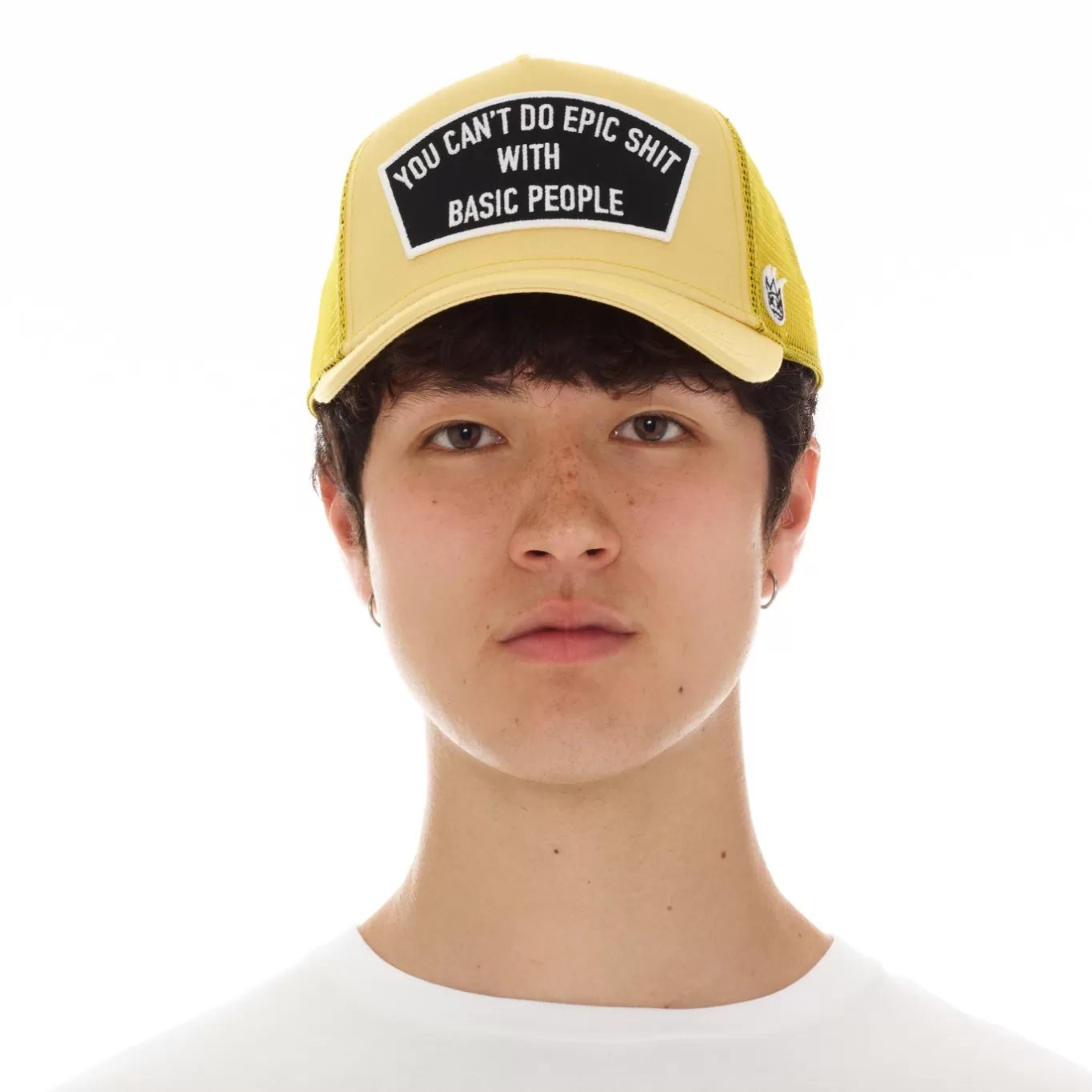 Cult Of Individuality Trucker Hats<CAN'T DO EPIC SHIT MESH BACK TRUCKER CURVED VISOR IN VINTAGE YELLOW