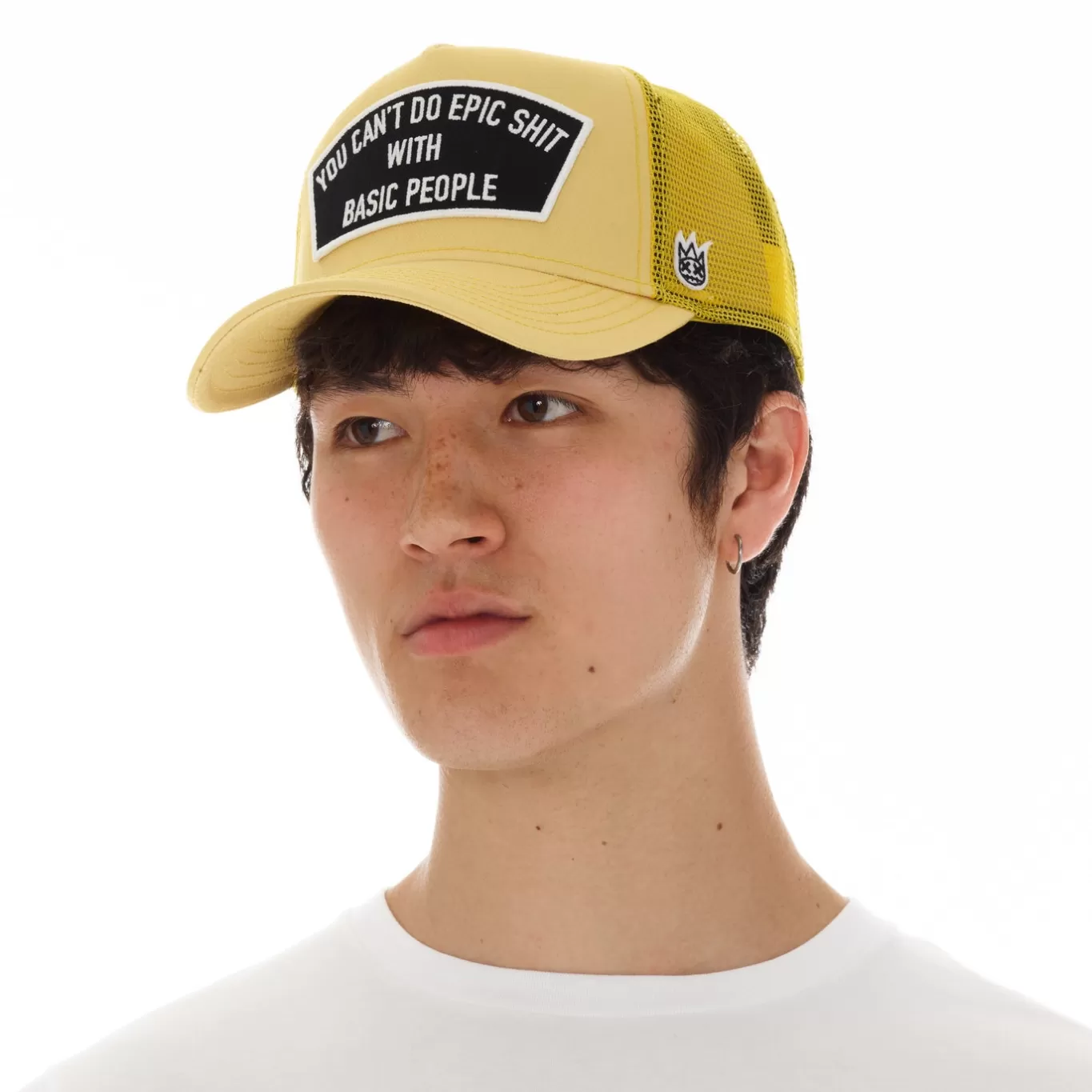 Cult Of Individuality Trucker Hats<CAN'T DO EPIC SHIT MESH BACK TRUCKER CURVED VISOR IN VINTAGE YELLOW