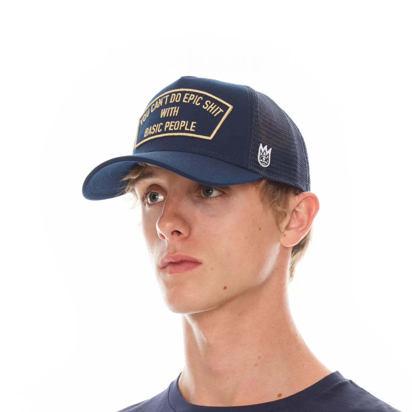 Cult Of Individuality Trucker Hats<CANT DO EPIC SH*T MESH BACK TRUCKER CURVED VISOR NAVY HAT BLUE