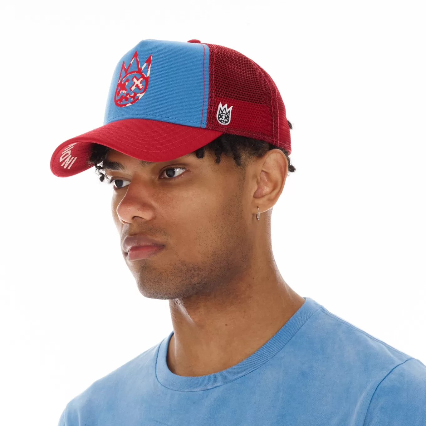 Cult Of Individuality Trucker Hats<CLEAN LOGO MESH BACK TRUCKER CURVED VISOR IN VINTAGE BLUE