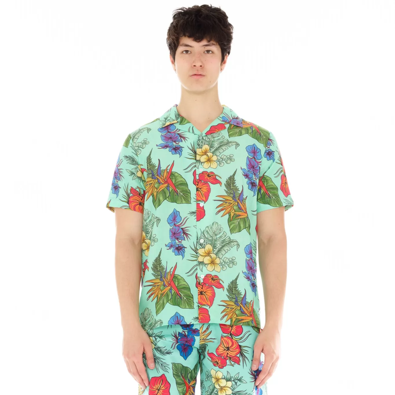 Cult Of Individuality Wovens<CUBAN SHORT SLEEVE WOVEN "HAWAIIAN FLOWER" IN MULTI