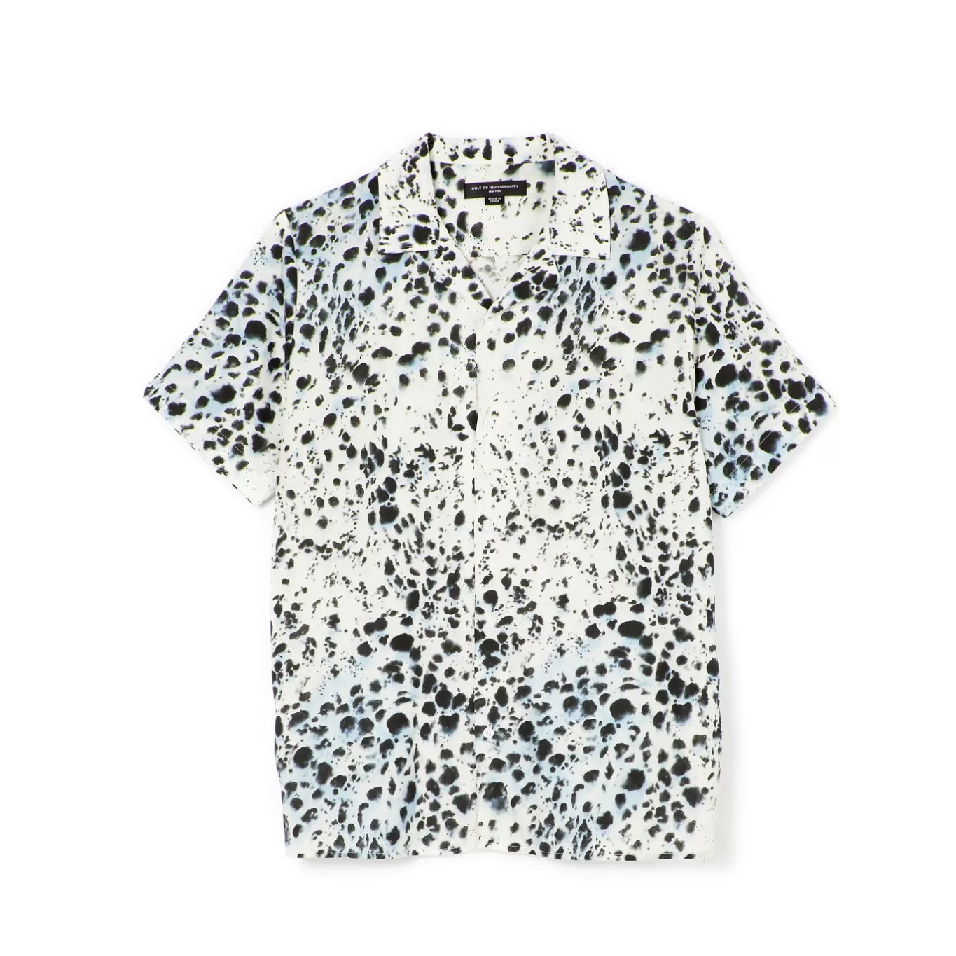 Cult Of Individuality Wovens<CUBAN SHORT SLEEVE WOVEN "LEOPARD" IN WHITE MULTI