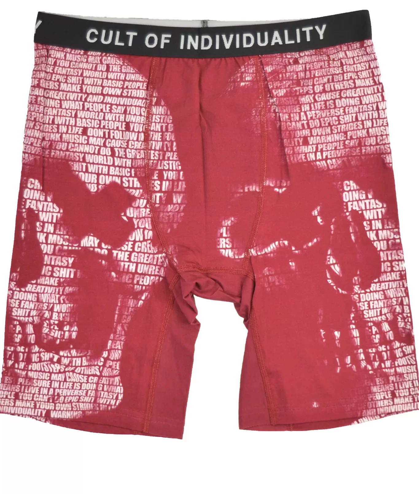 Cult Of Individuality Underwear<CULT BRIEFS "SKULL" IN CORAL / BEET RED MULTI