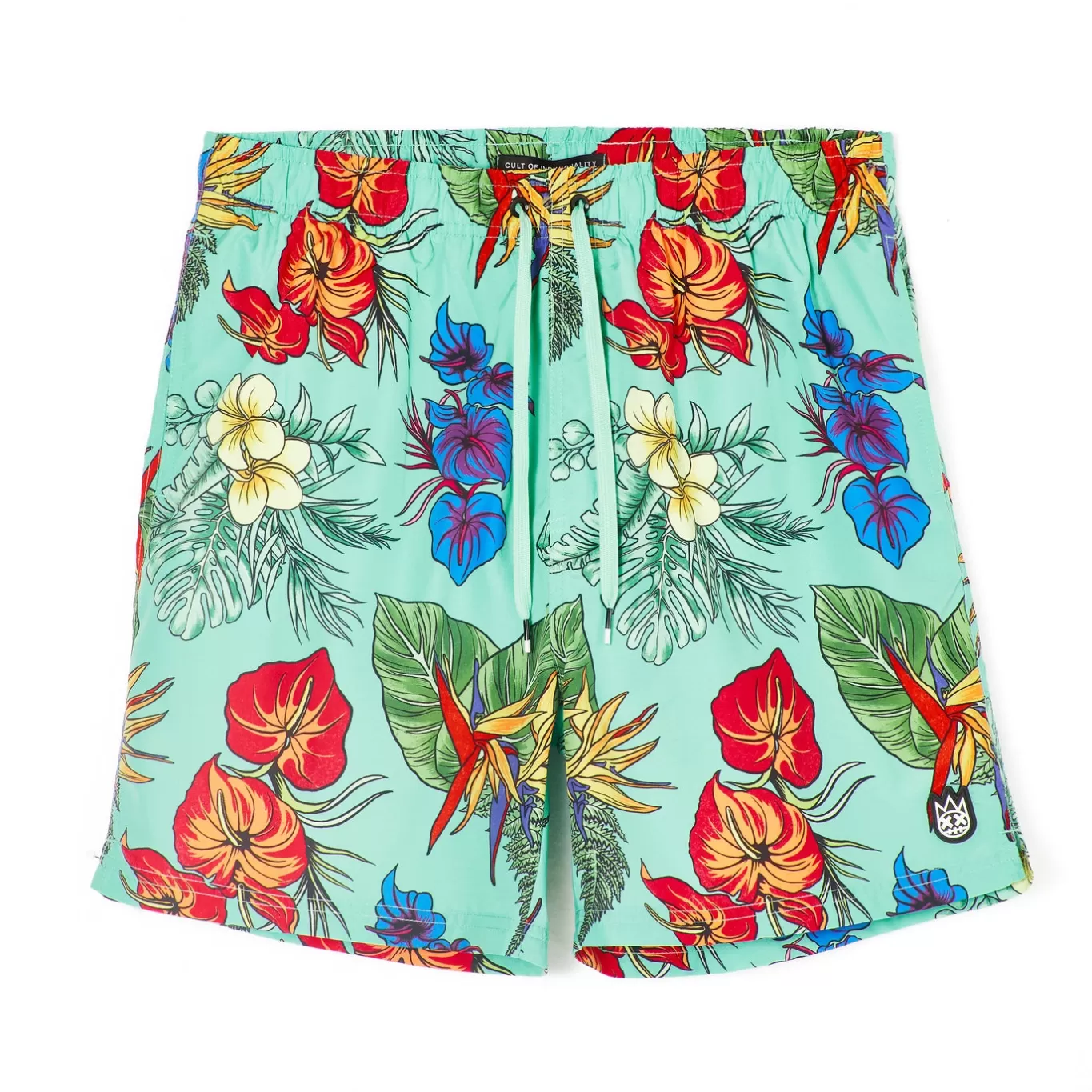 Cult Of Individuality Shorts | Sweatshirts & Sweatpants<ELASTIC WAIST SWIMSUIT IN HAWAIIAN FLOWER MULTI