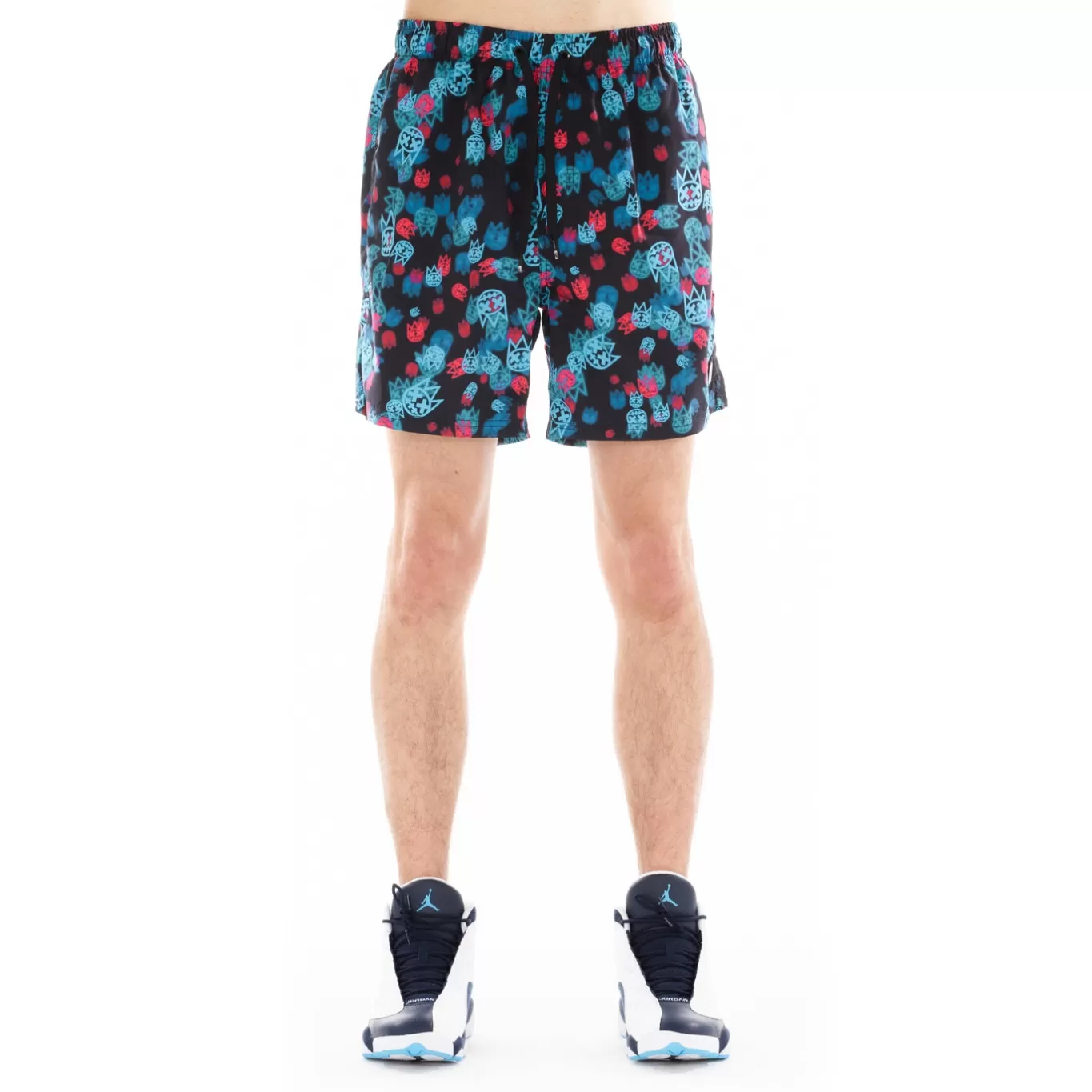 Cult Of Individuality Shorts | Swimwear<ELASTIC WAIST SWIMSUIT "MULTI SHIMUCHAN LOGO" IN BLACK