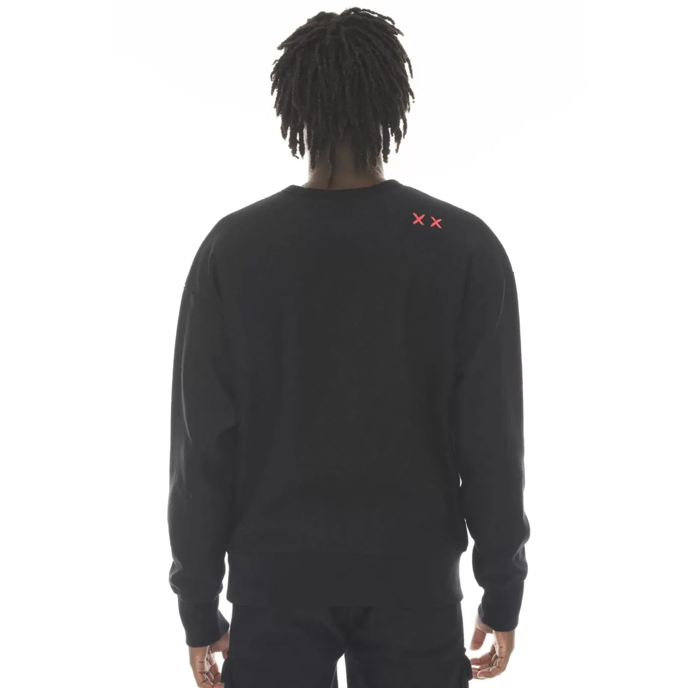 Cult Of Individuality Sweatshirts & Sweatpants<FRENCH TERRY CREW NECK SWEATSHIRT "CROSS" IN BLACK