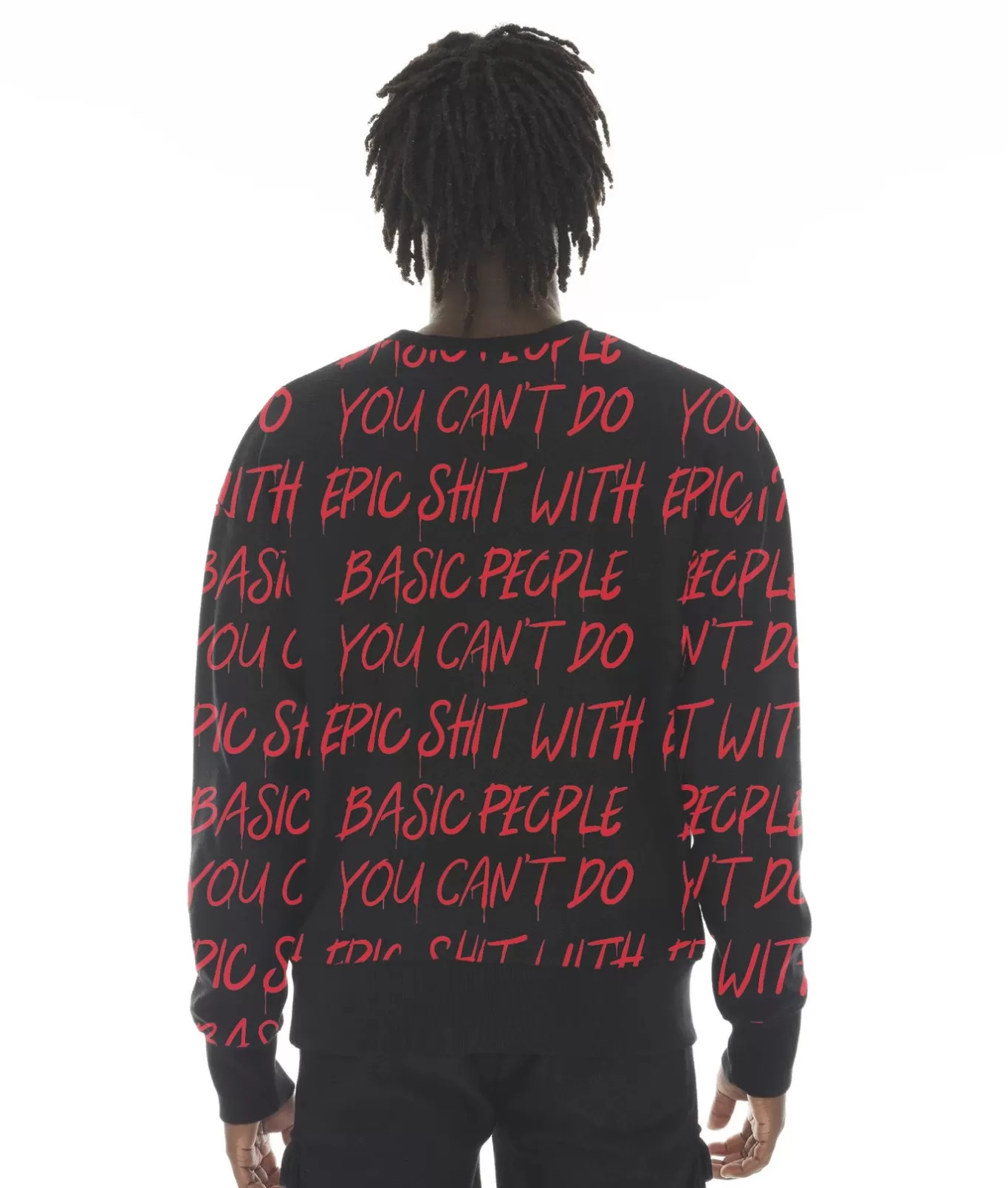 Cult Of Individuality Sweatshirts & Sweatpants<FRENCH TERRY CREWNECK SWEATSHIRT "CANT DO EPIC SHIT" IN BLACK