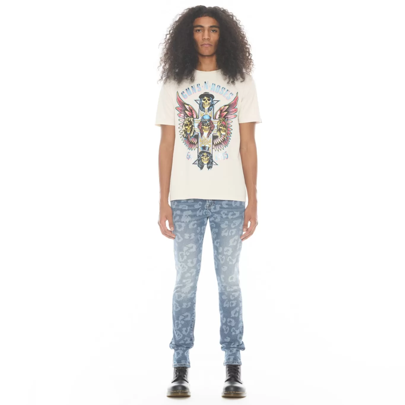 Cult Of Individuality T-Shirts<GUNS N ROSES SHORT SLEEVE CREW NECK TEE 26/1'S "GNR WINGS" IN WINTER WHITE