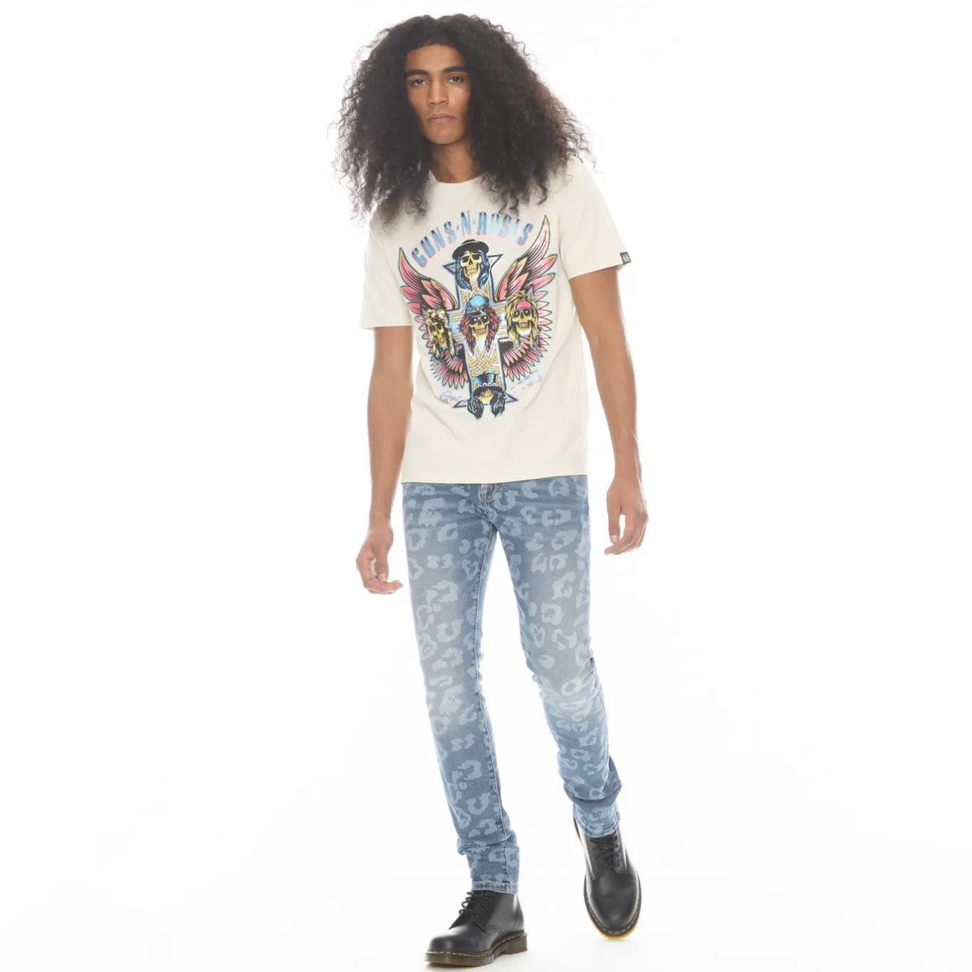 Cult Of Individuality T-Shirts<GUNS N ROSES SHORT SLEEVE CREW NECK TEE 26/1'S "GNR WINGS" IN WINTER WHITE