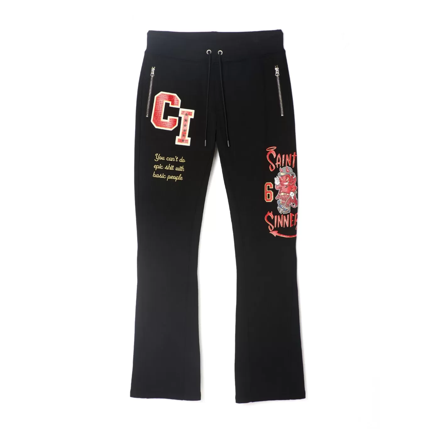 Cult Of Individuality Sweatshirts & Sweatpants<HIPSTER SWEATPANTS "VARSITY" IN BLACK