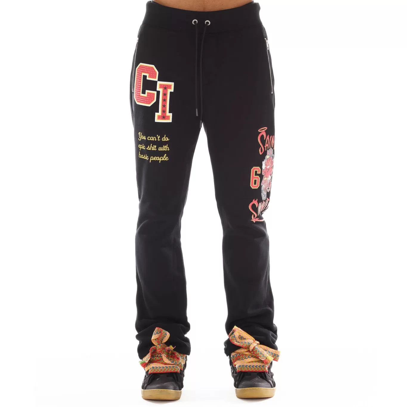 Cult Of Individuality Sweatshirts & Sweatpants<HIPSTER SWEATPANTS "VARSITY" IN BLACK