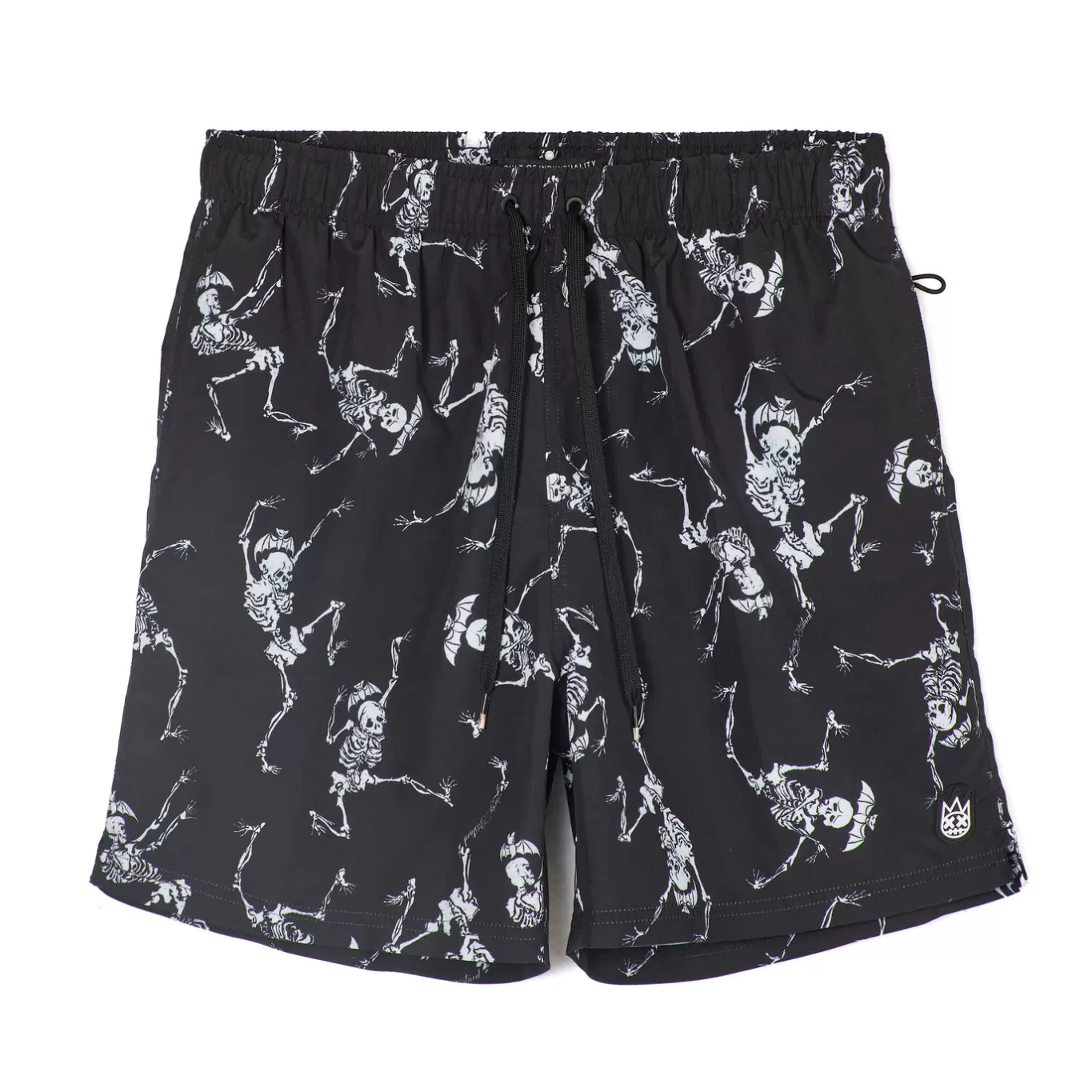 Cult Of Individuality Shorts | Sweatshirts & Sweatpants<LUCKY BASTARD ELASTIC WAIST SWIMSUIT IN SKELETON BLACK