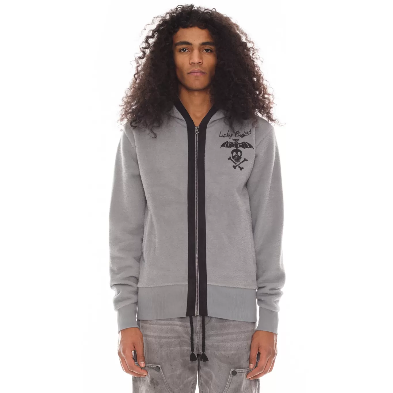 Cult Of Individuality Sweatshirts & Sweatpants<LUCKY BASTARD ZIP HOODY IN HEATHER GREY GRAY