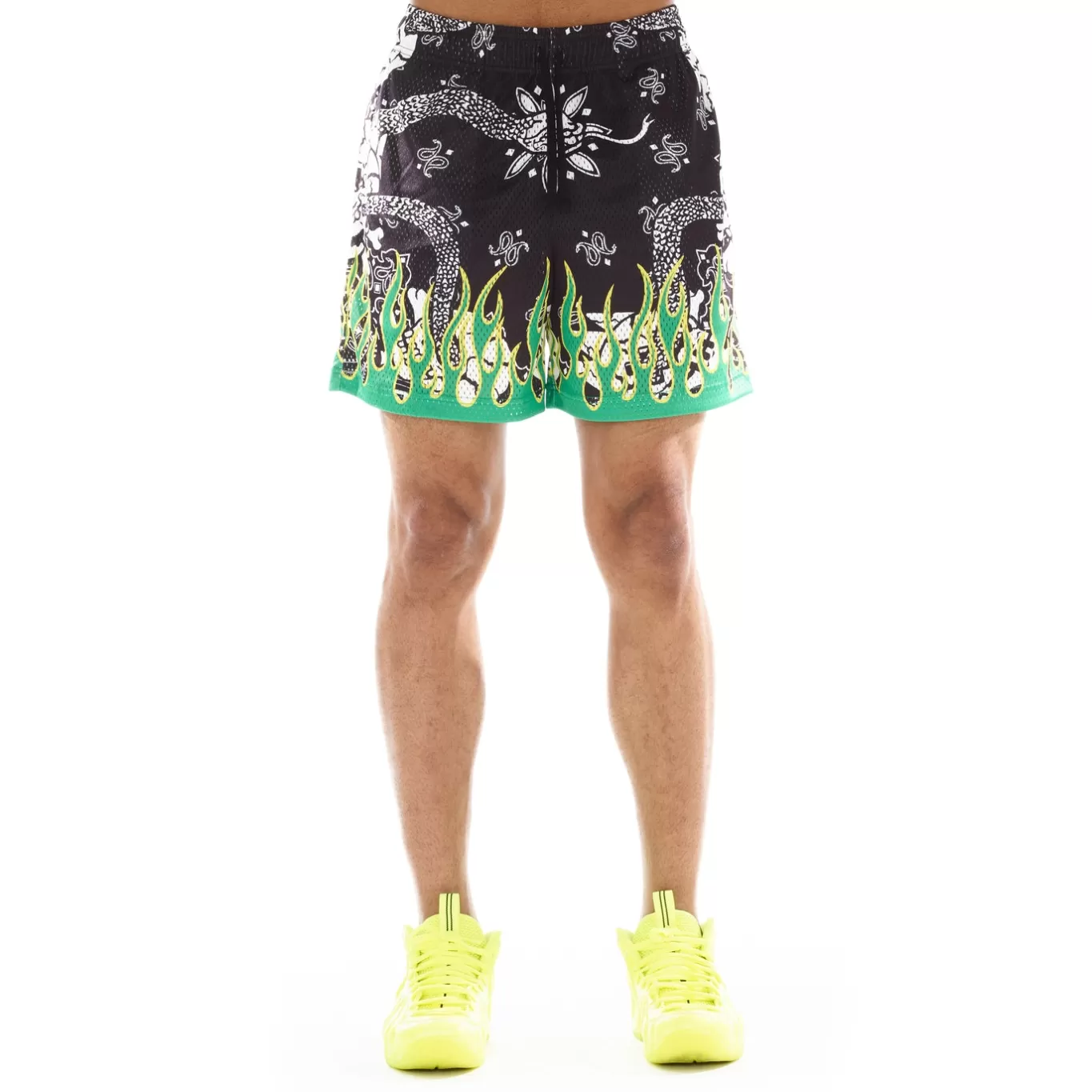 Cult Of Individuality Shorts | Sweatshirts & Sweatpants<MESH ATHLETIC SHORT IN PAISLEY FLAME MULTI