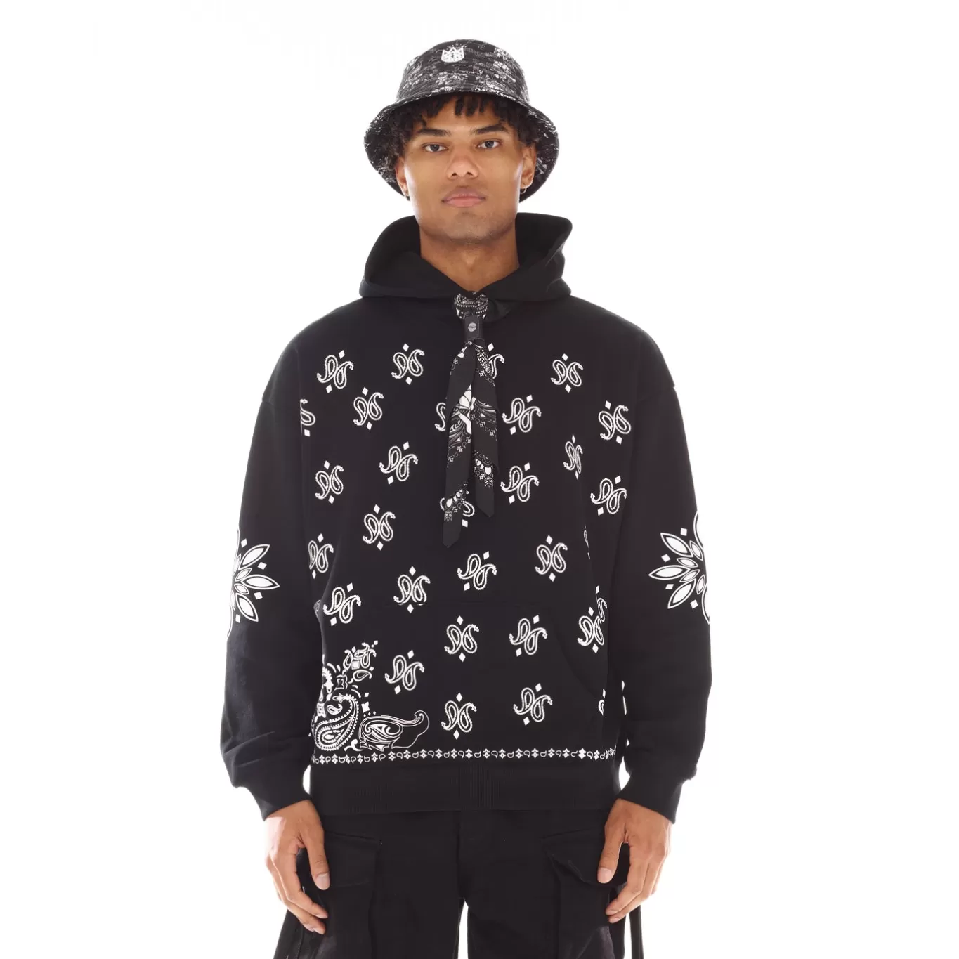 Cult Of Individuality Sweatshirts & Sweatpants<PULLOVER SWEATSHIRT IN PAISLEY BLACK