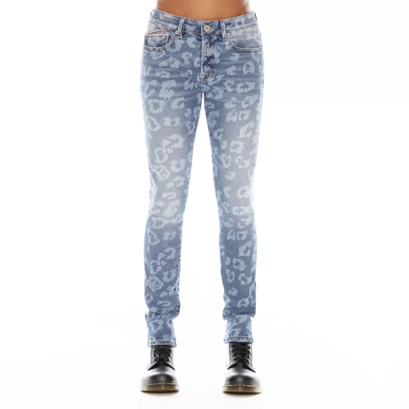 Cult Of Individuality Punk Super Skinny | Jeans<PUNK SUPER SKINNY IN LEOPARD BLUE