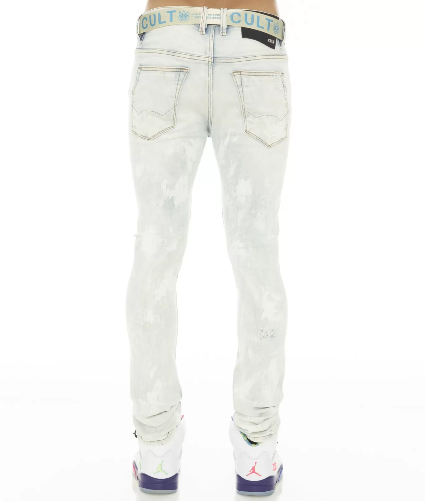 Cult Of Individuality Punk Super Skinny | Jeans<PUNK SUPER SKINNY STRETCH W/ BELT IN SKY BLUE