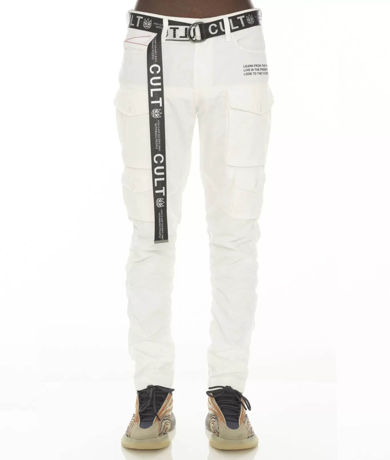 Cult Of Individuality Cargos | Jeans<ROCKER CARGO RIDGED W/ BELT IN WHITE