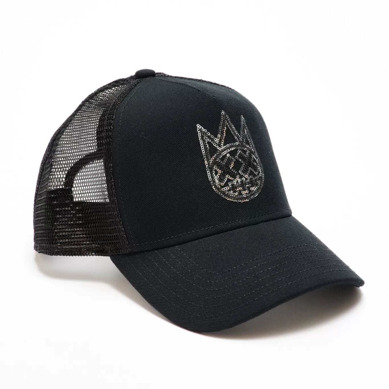 Cult Of Individuality Trucker Hats<SEQUINS TRUCKER HAT IN BLACK