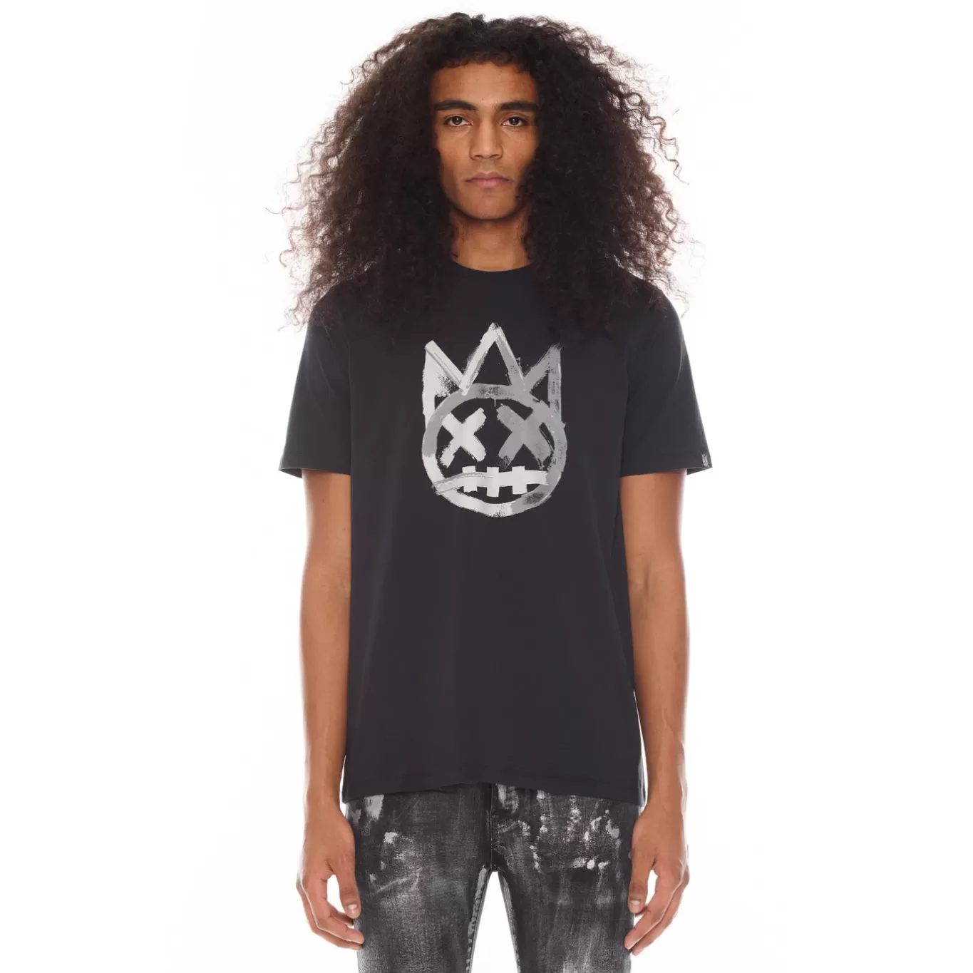 Cult Of Individuality T-Shirts<SHIMUCHAN BRUSHED LOGO SHORT SLEEVE CREW NECK TEE 26/1'S IN BLACK