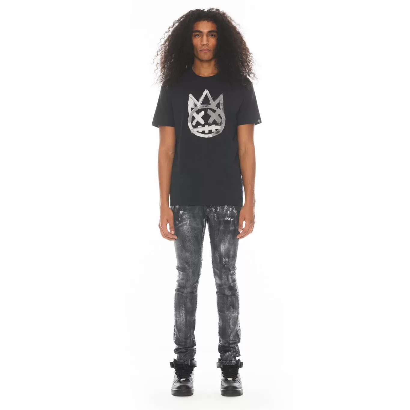 Cult Of Individuality T-Shirts<SHIMUCHAN BRUSHED LOGO SHORT SLEEVE CREW NECK TEE 26/1'S IN BLACK
