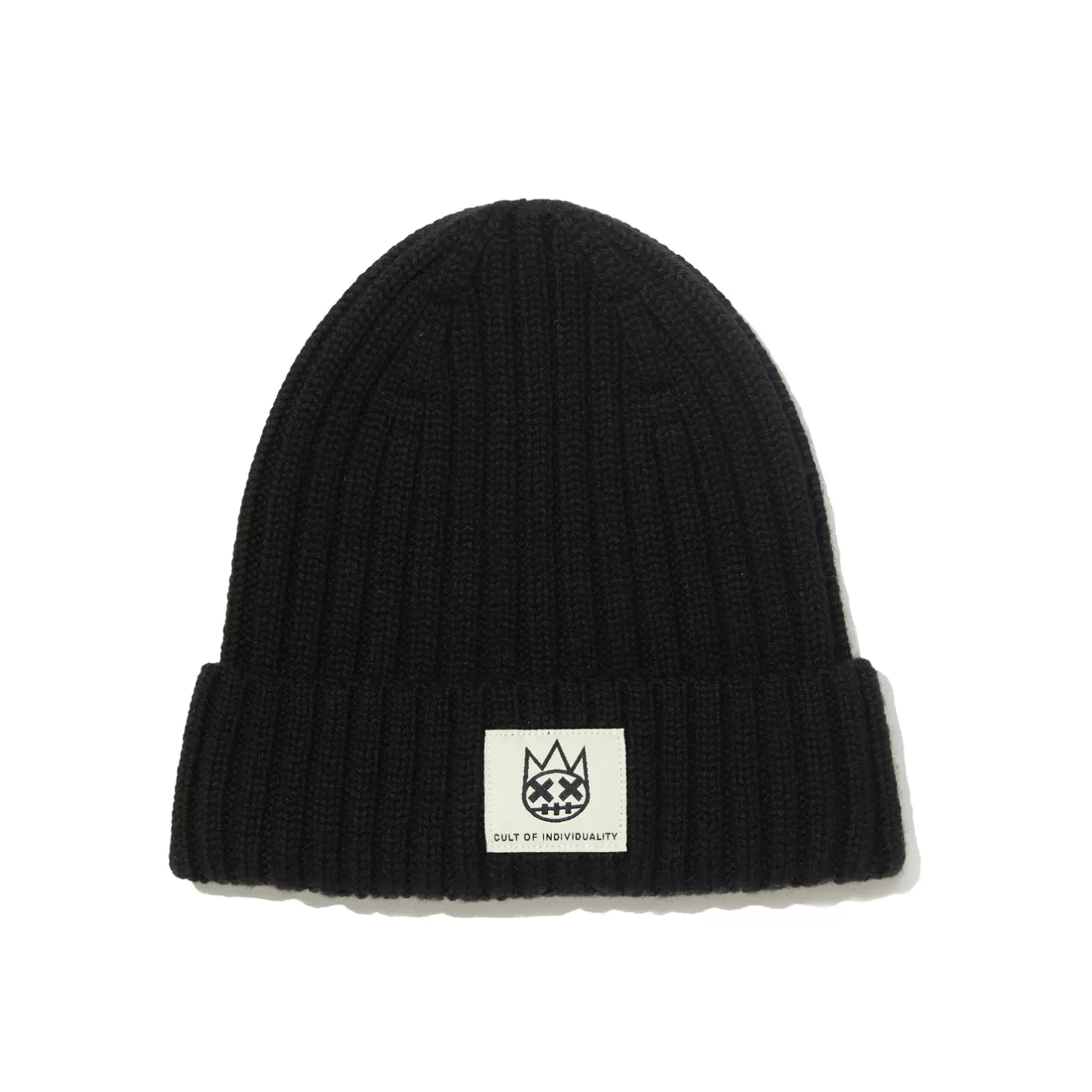 Cult Of Individuality Knit Hats<SHIMUCHAN LOGO KNIT HAT IN VINTAGE BLACK