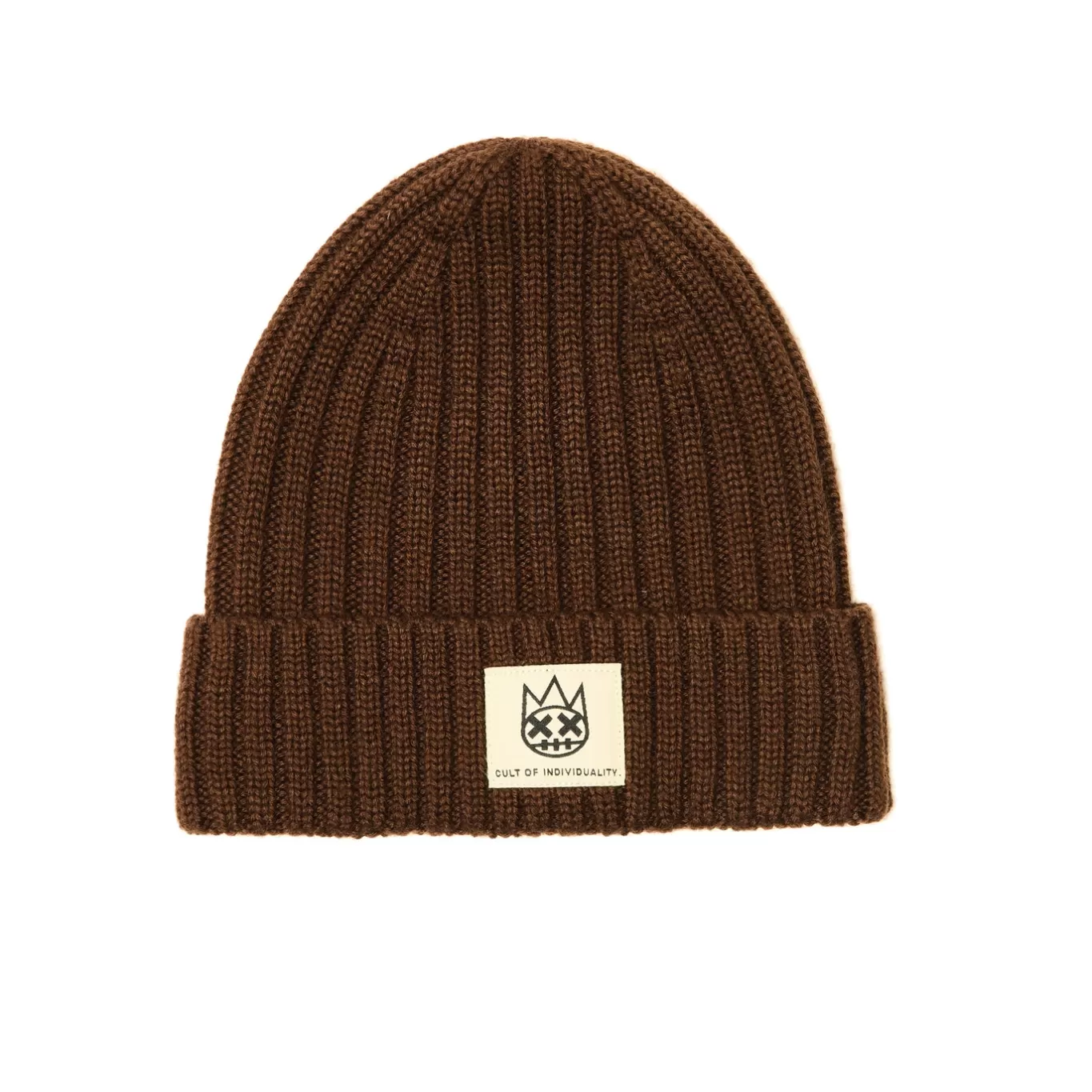 Cult Of Individuality Knit Hats<SHIMUCHAN LOGO KNIT HAT IN VINTAGE BROWN