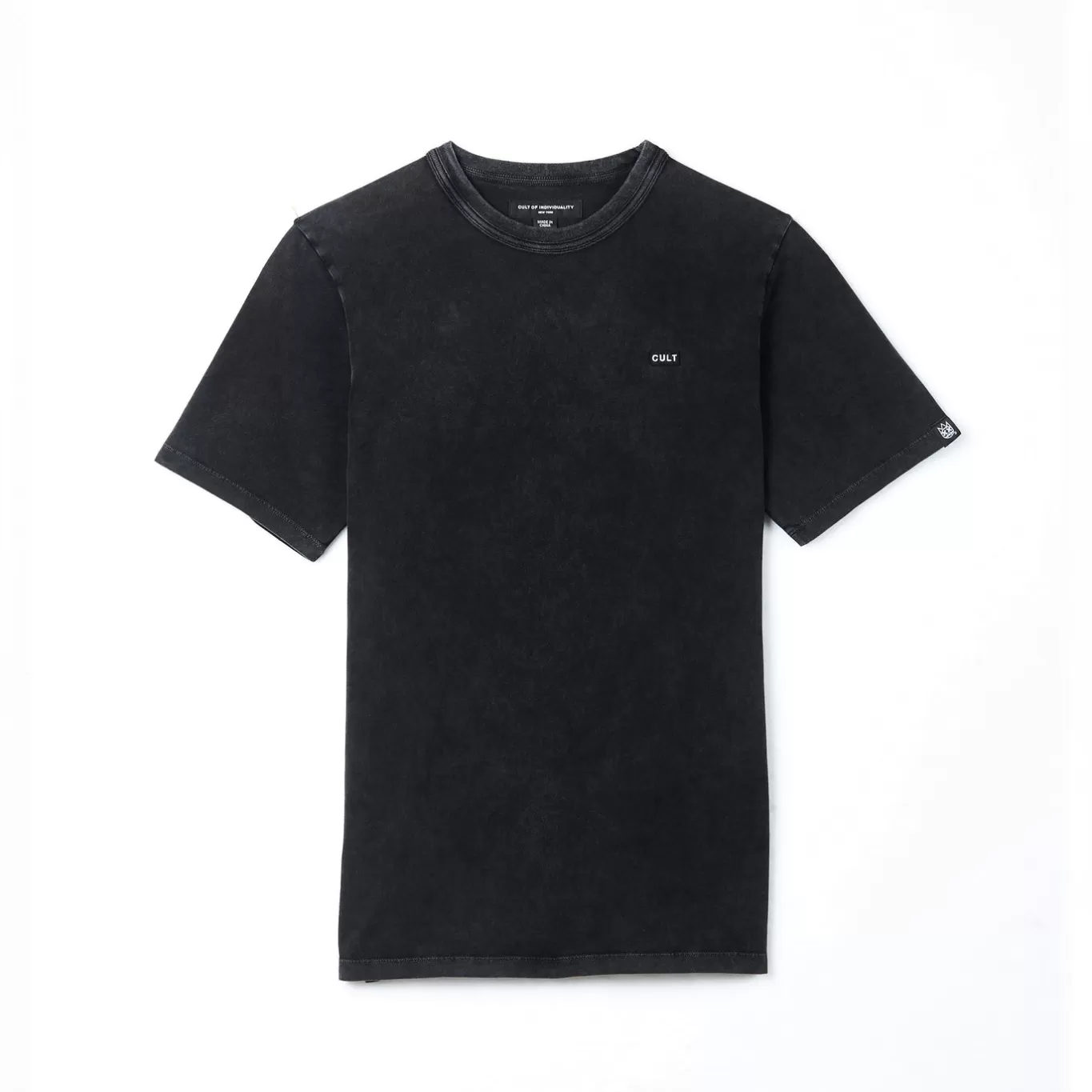 Cult Of Individuality T-Shirts<SHIMUCHAN LOGO SHORT SLEEVE CREW NECK T SHIRT IN VINTAGE BLACK