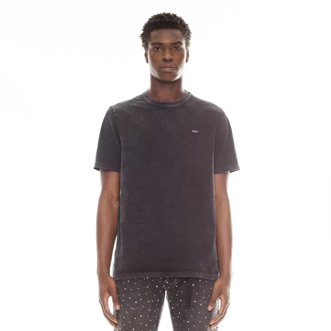 Cult Of Individuality T-Shirts<SHIMUCHAN LOGO SHORT SLEEVE CREW NECK T SHIRT IN VINTAGE BLACK