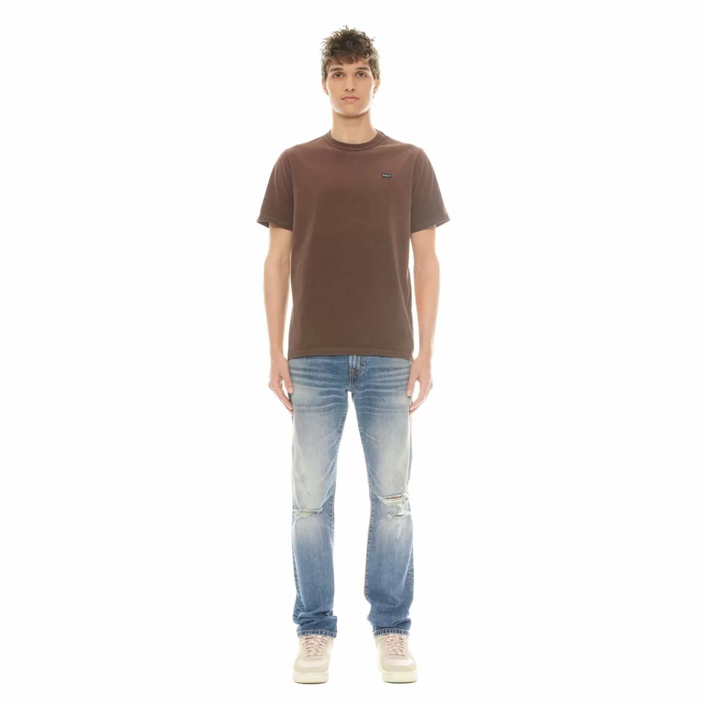 Cult Of Individuality T-Shirts<SHIMUCHAN LOGO SHORT SLEEVE CREW NECK T SHIRT IN VINTAGE BROWN
