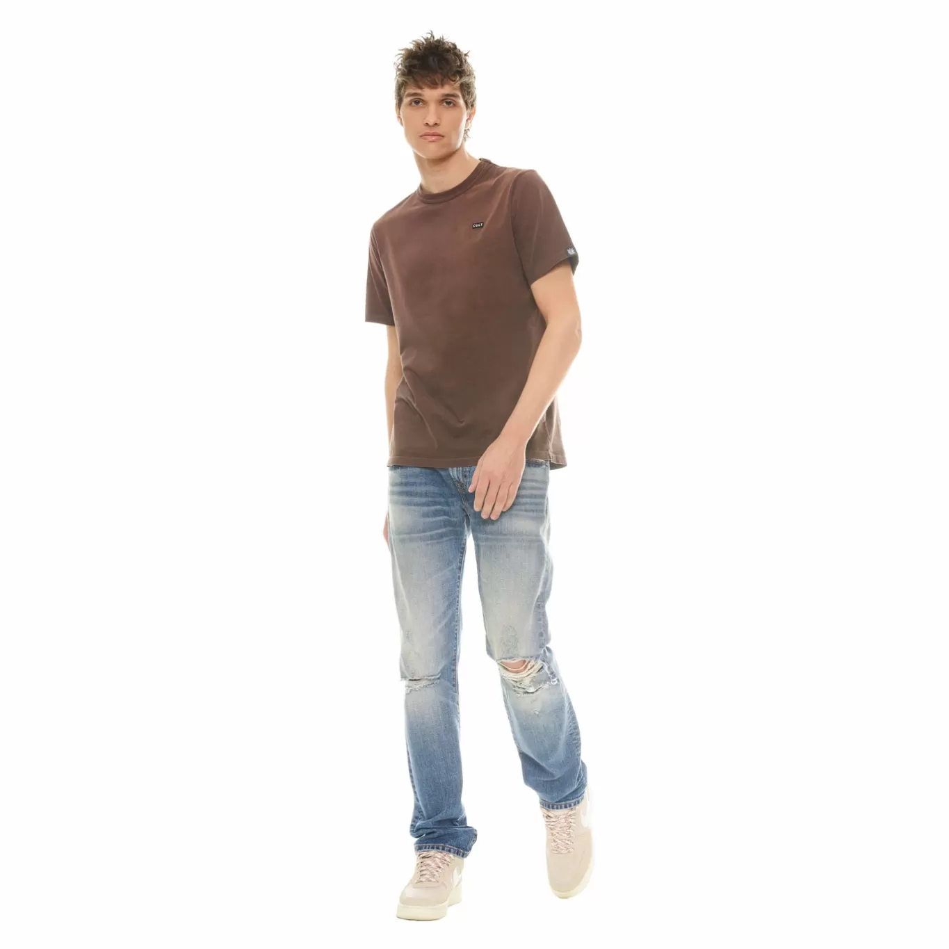 Cult Of Individuality T-Shirts<SHIMUCHAN LOGO SHORT SLEEVE CREW NECK T SHIRT IN VINTAGE BROWN