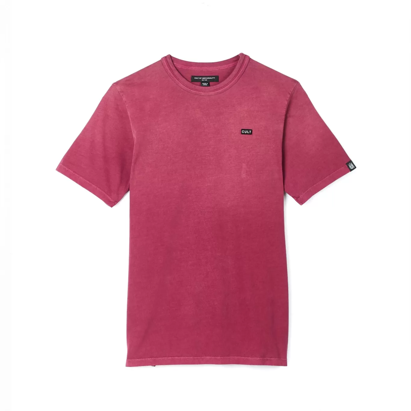 Cult Of Individuality T-Shirts<SHIMUCHAN LOGO SHORT SLEEVE CREW NECK T SHIRT IN VINTAGE MERLOT RED