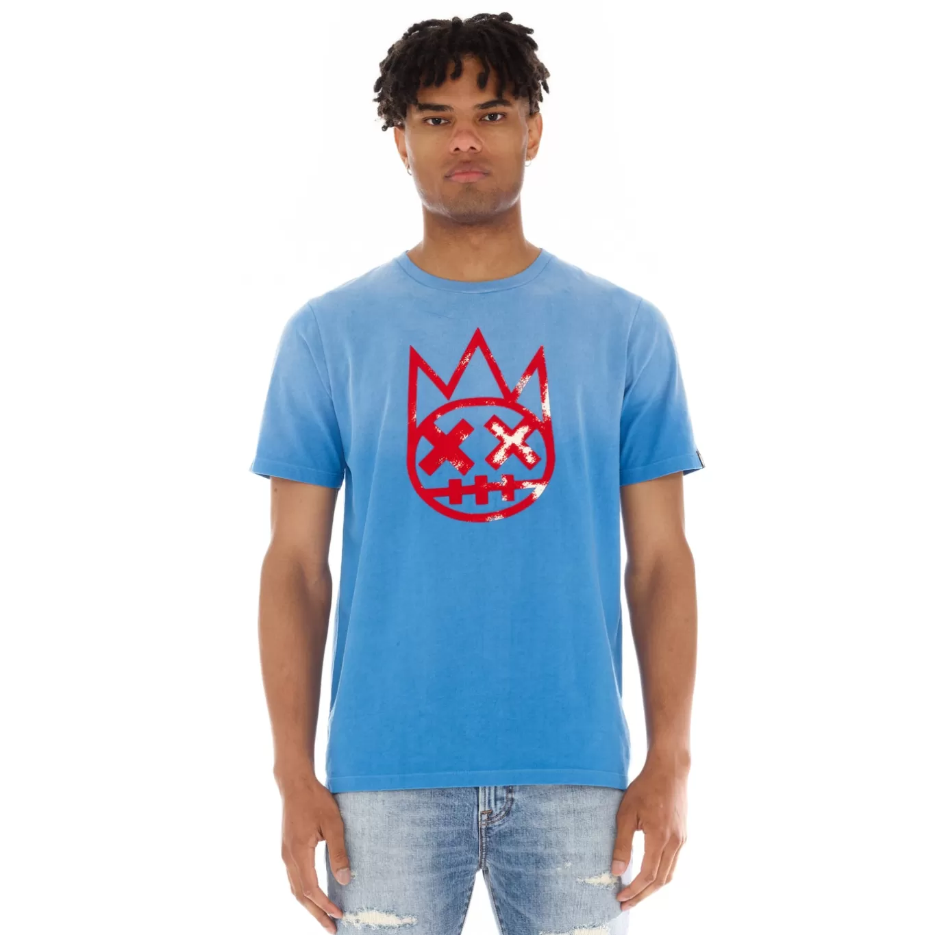 Cult Of Individuality T-Shirts<SHIMUCHAN LOGO SHORT SLEEVE CREW NECK TEE IN VINTAGE BLUE