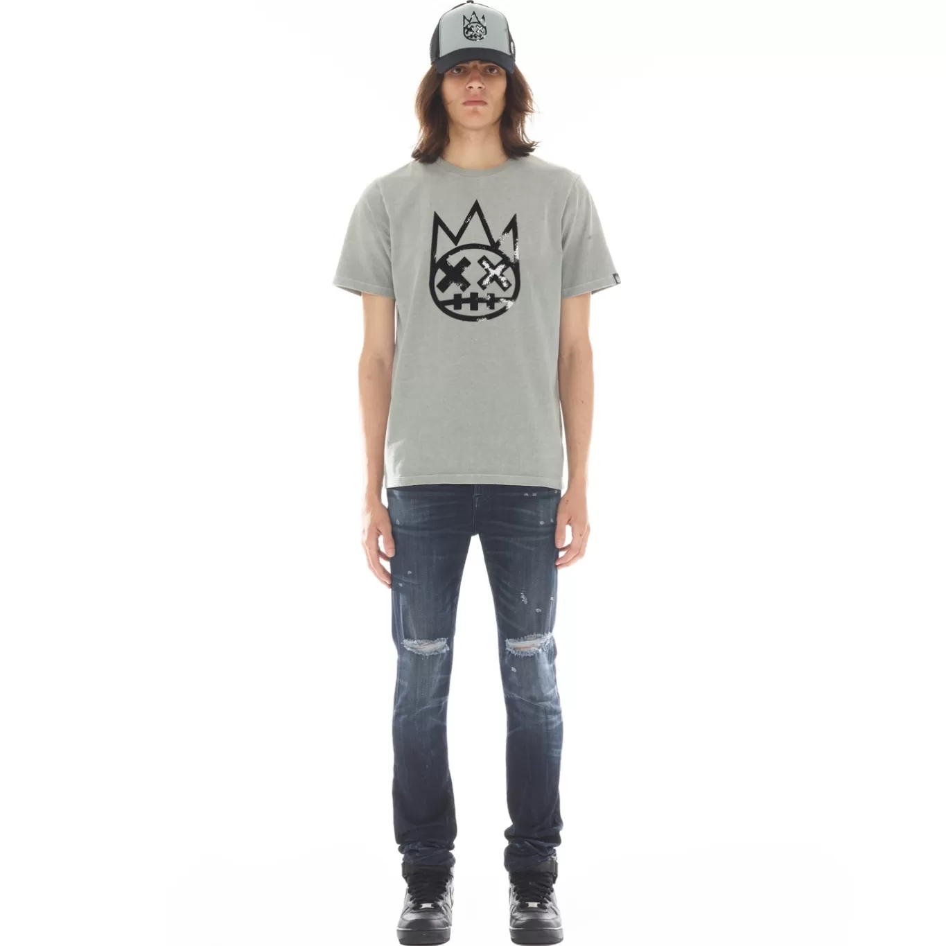 Cult Of Individuality T-Shirts<SHIMUCHAN LOGO SHORT SLEEVE CREW NECK TEE IN VINTAGE GREY GRAY