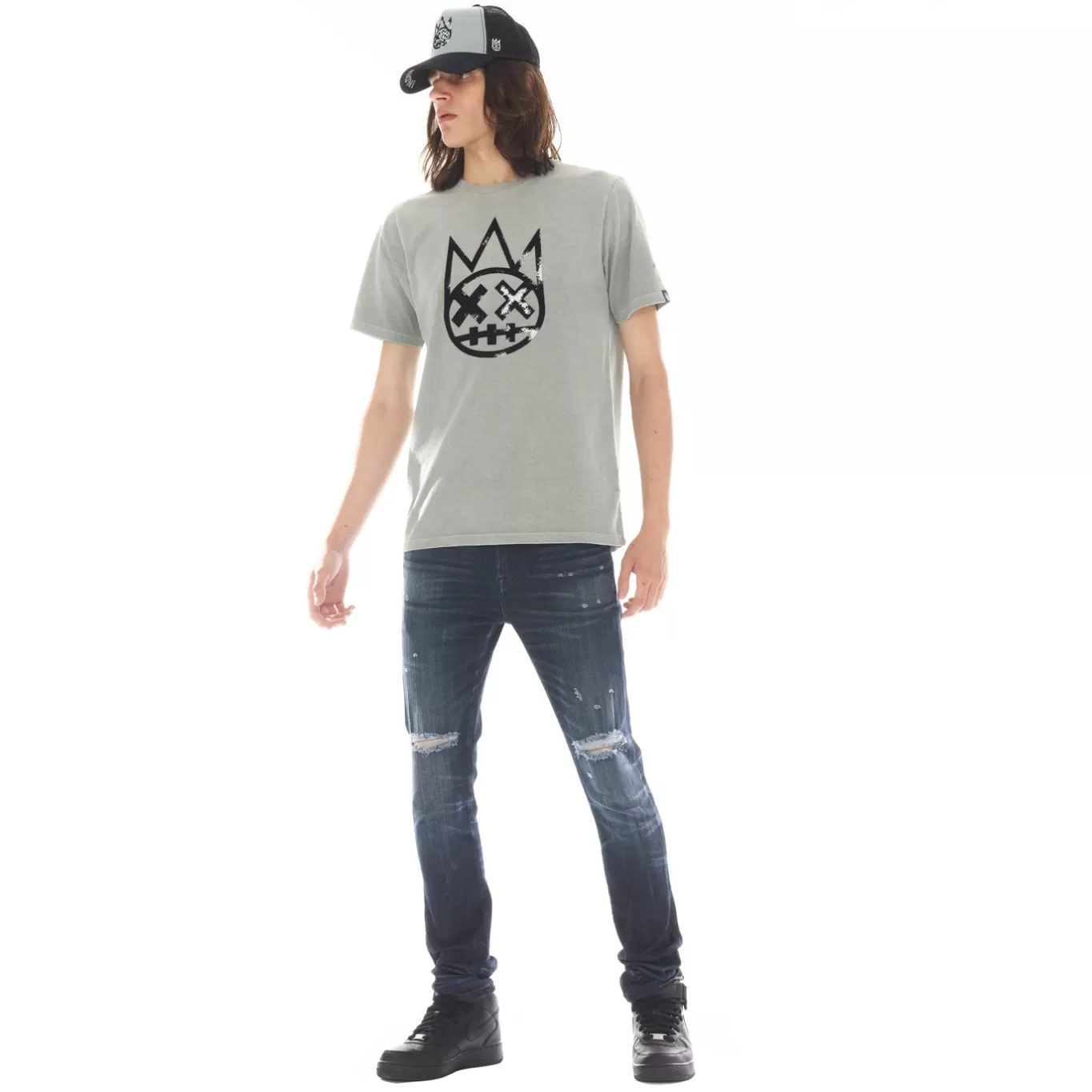 Cult Of Individuality T-Shirts<SHIMUCHAN LOGO SHORT SLEEVE CREW NECK TEE IN VINTAGE GREY GRAY