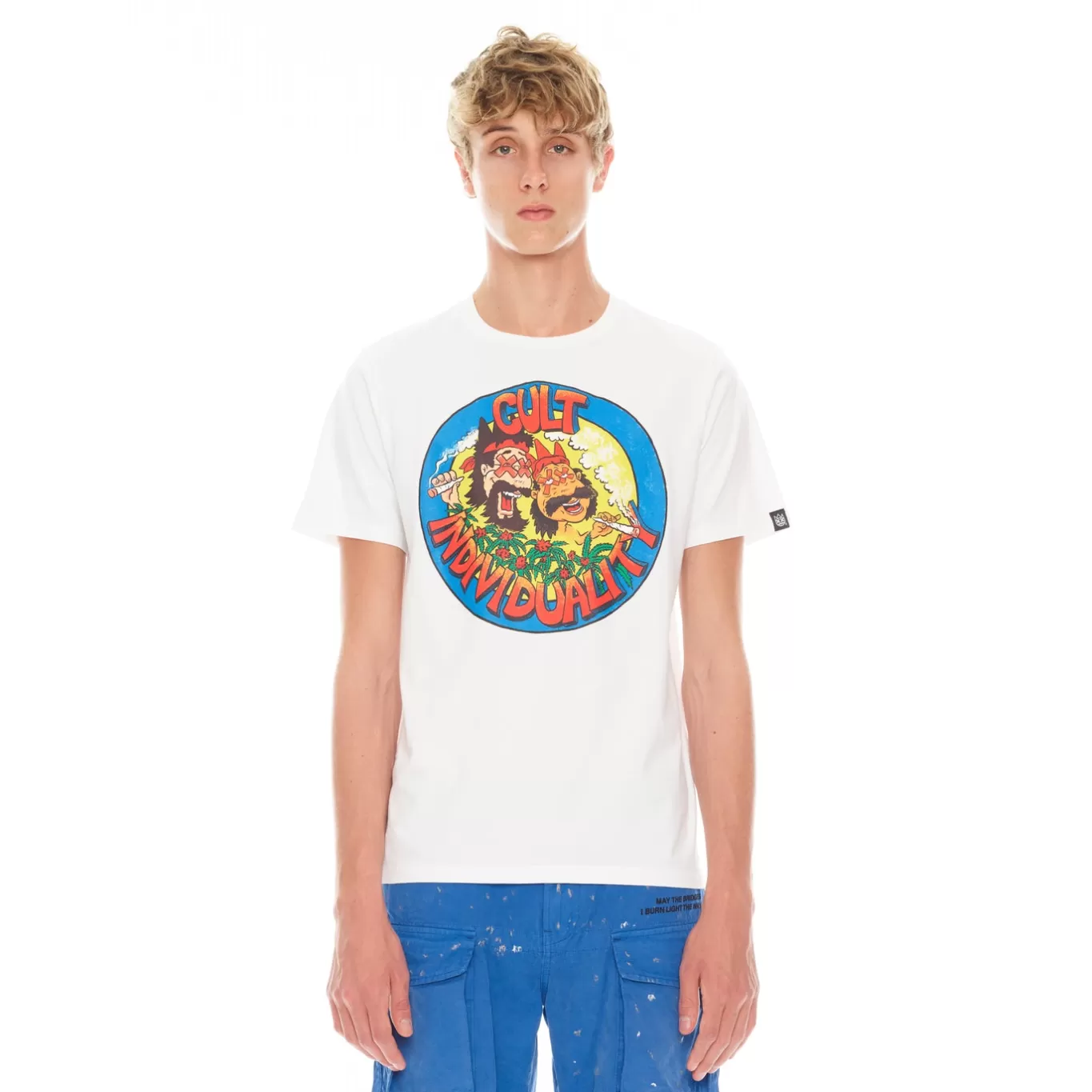 Cult Of Individuality T-Shirts<SHORT SLEEVE CREW NECK TEE 26/1'S "C&C" IN WHITE