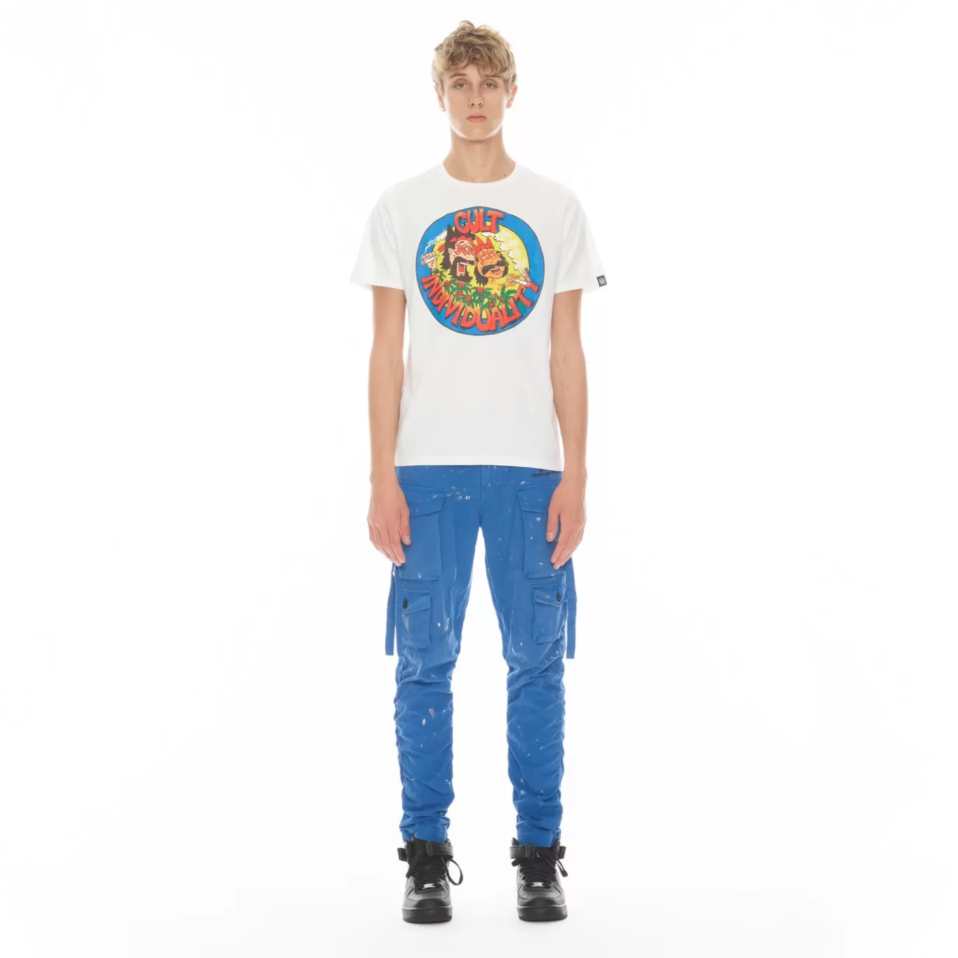 Cult Of Individuality T-Shirts<SHORT SLEEVE CREW NECK TEE 26/1'S "C&C" IN WHITE