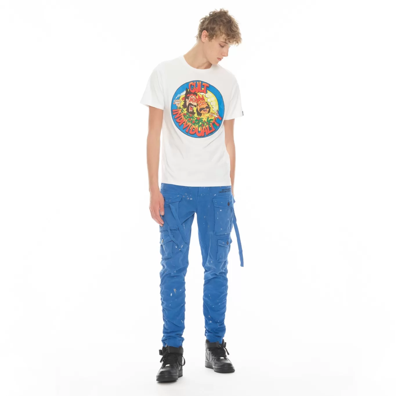 Cult Of Individuality T-Shirts<SHORT SLEEVE CREW NECK TEE 26/1'S "C&C" IN WHITE