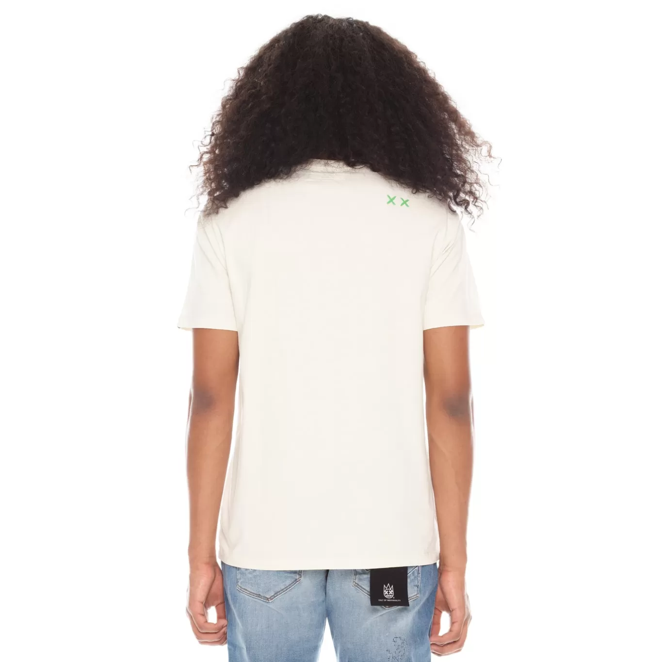 Cult Of Individuality T-Shirts<SHORT SLEEVE CREW NECK TEE 26/1'S "FRIEND IN WEED" IN WINTER WHITE